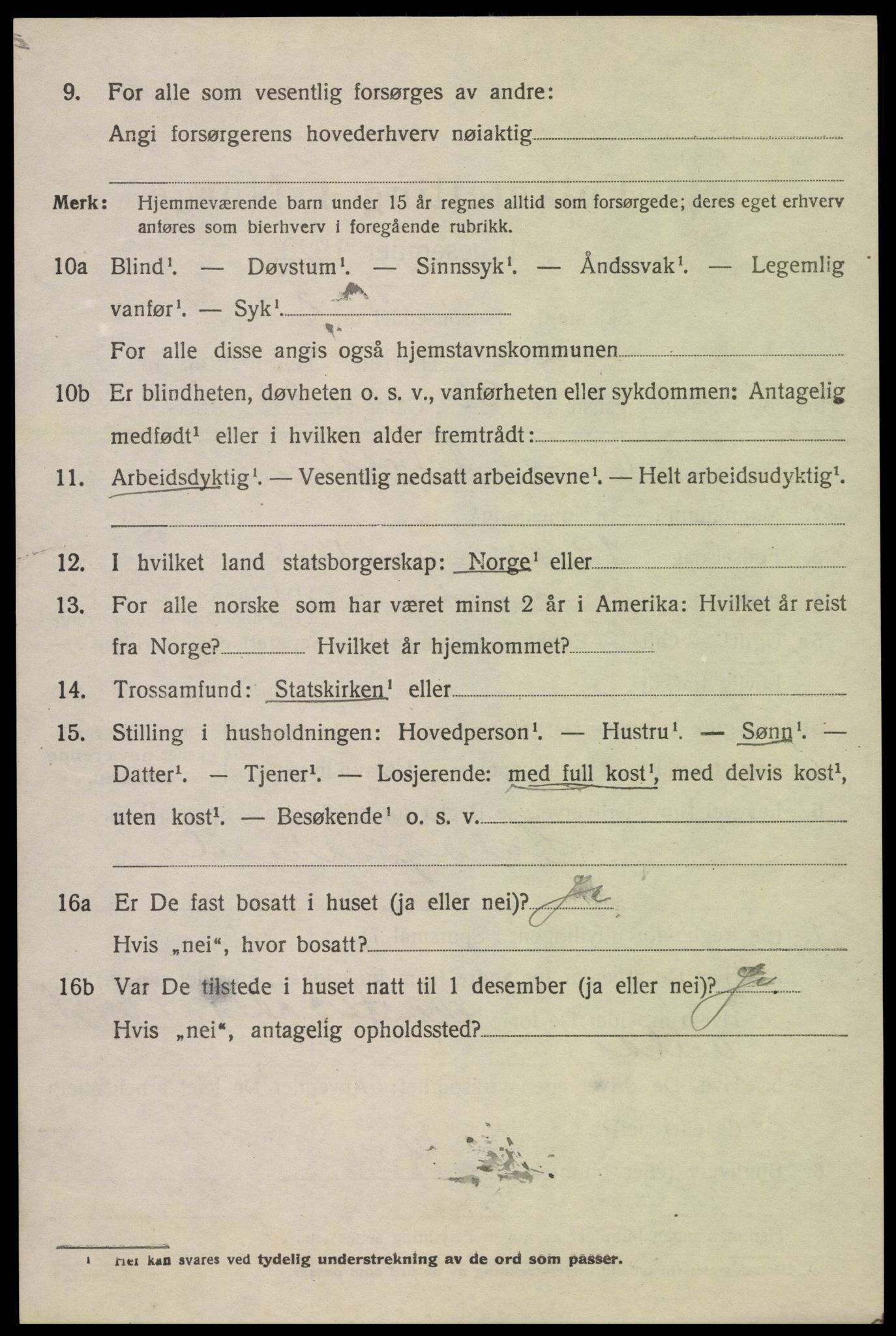 SAK, 1920 census for Åmli, 1920, p. 1516