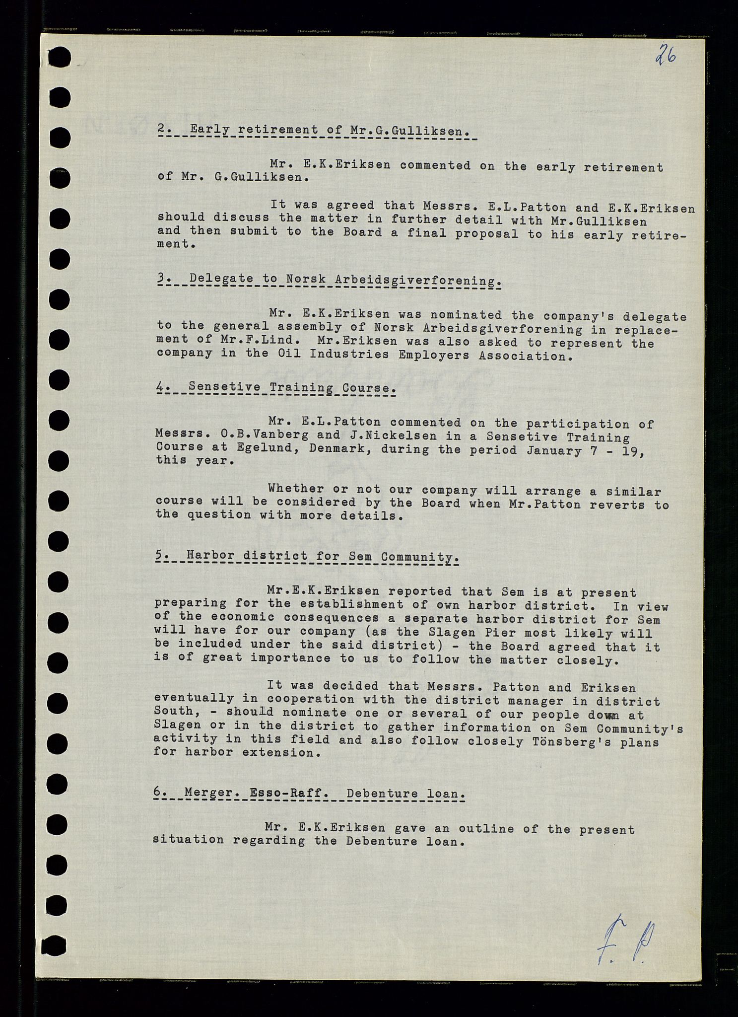 Pa 0982 - Esso Norge A/S, AV/SAST-A-100448/A/Aa/L0001/0003: Den administrerende direksjon Board minutes (styrereferater) / Den administrerende direksjon Board minutes (styrereferater), 1962, p. 26