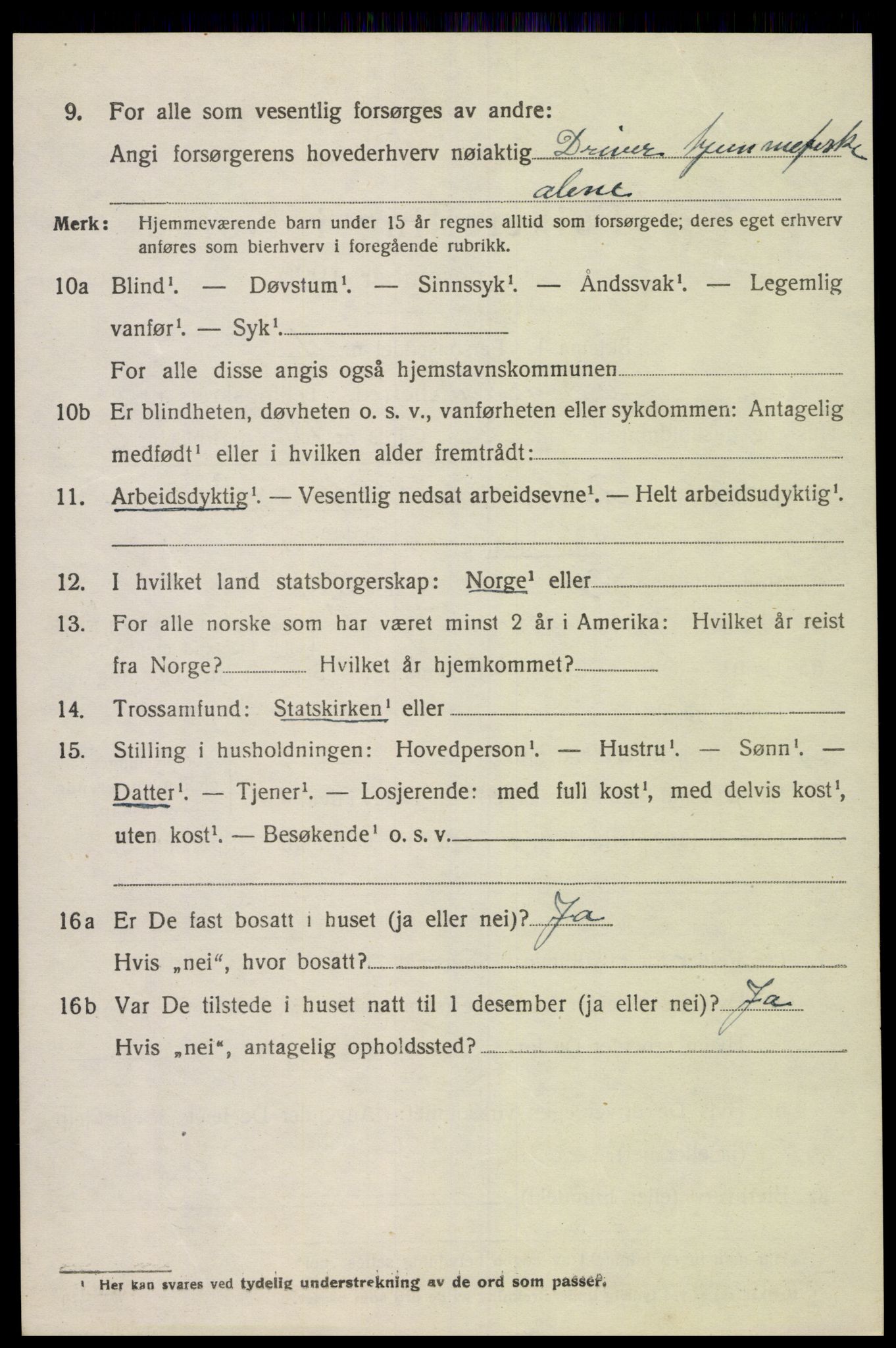 SAK, 1920 census for Spangereid, 1920, p. 1520