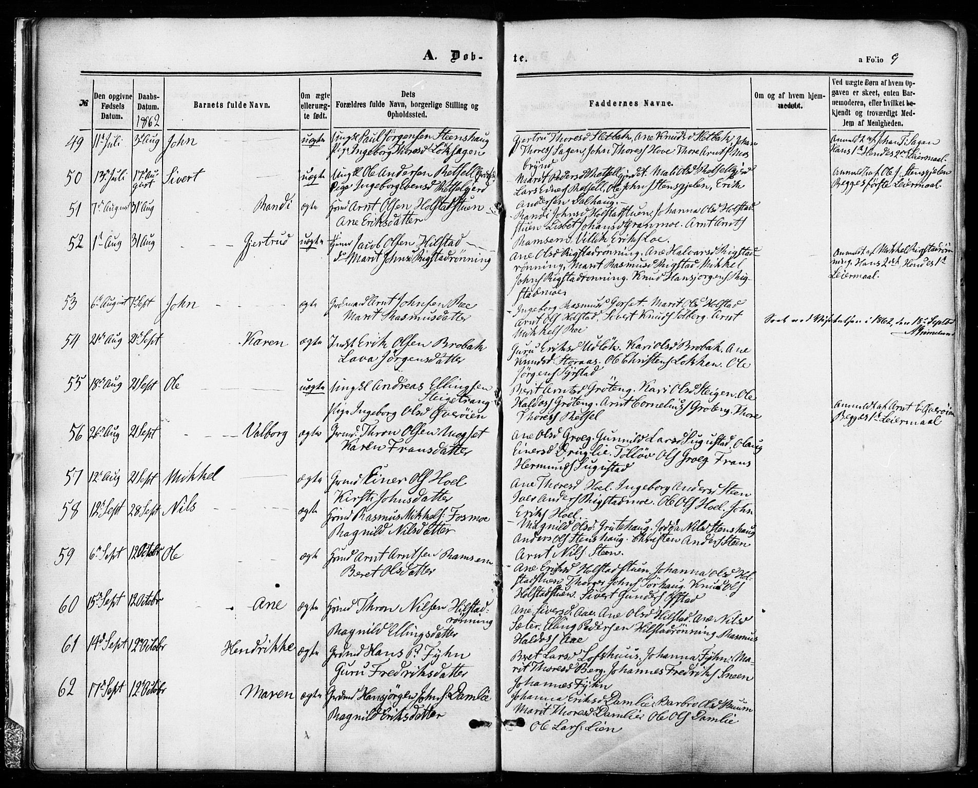 Ministerialprotokoller, klokkerbøker og fødselsregistre - Sør-Trøndelag, AV/SAT-A-1456/672/L0856: Parish register (official) no. 672A08, 1861-1881, p. 9