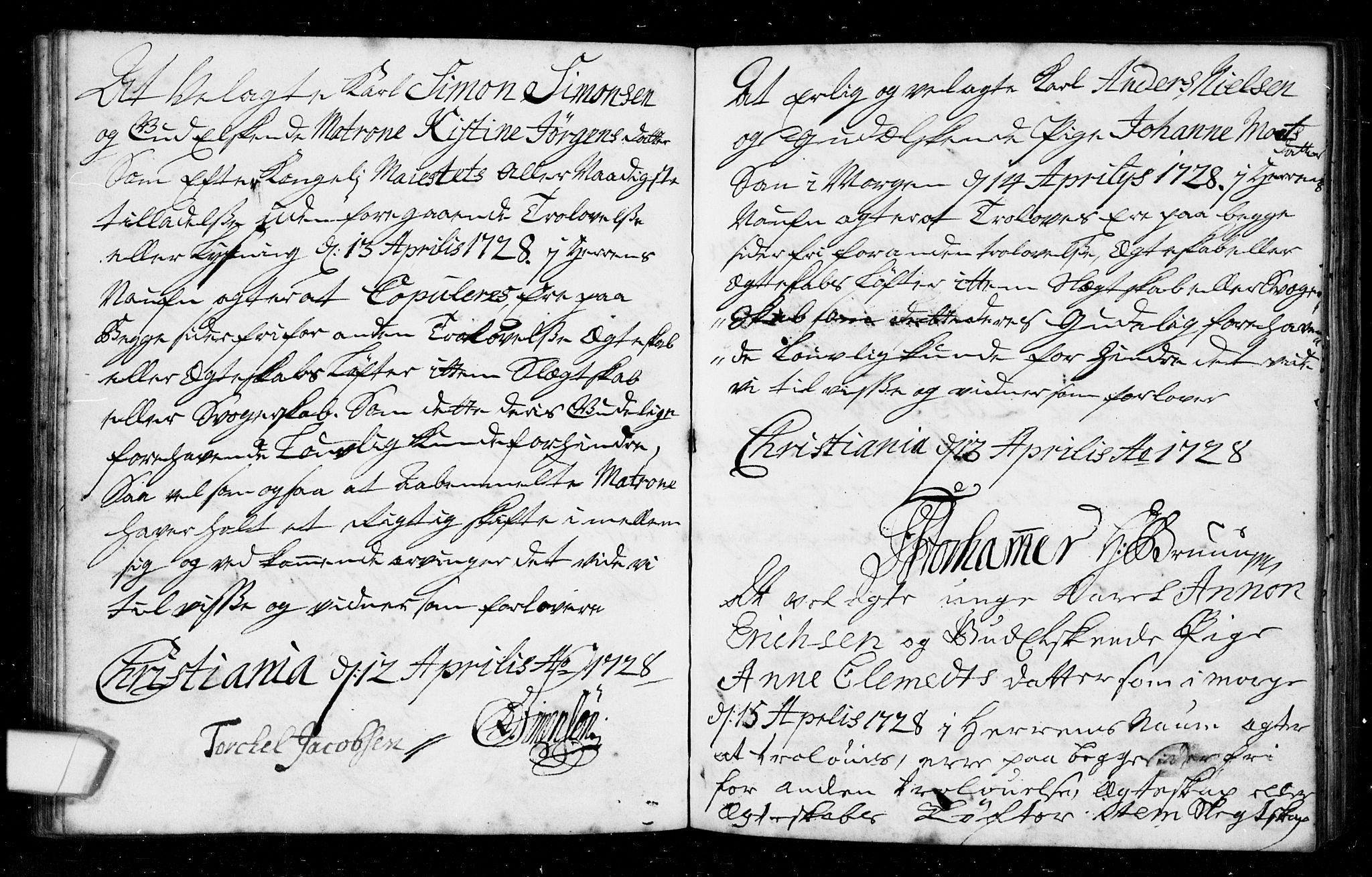 Oslo domkirke Kirkebøker, SAO/A-10752/L/La/L0005: Best man's statements no. 5, 1727-1731
