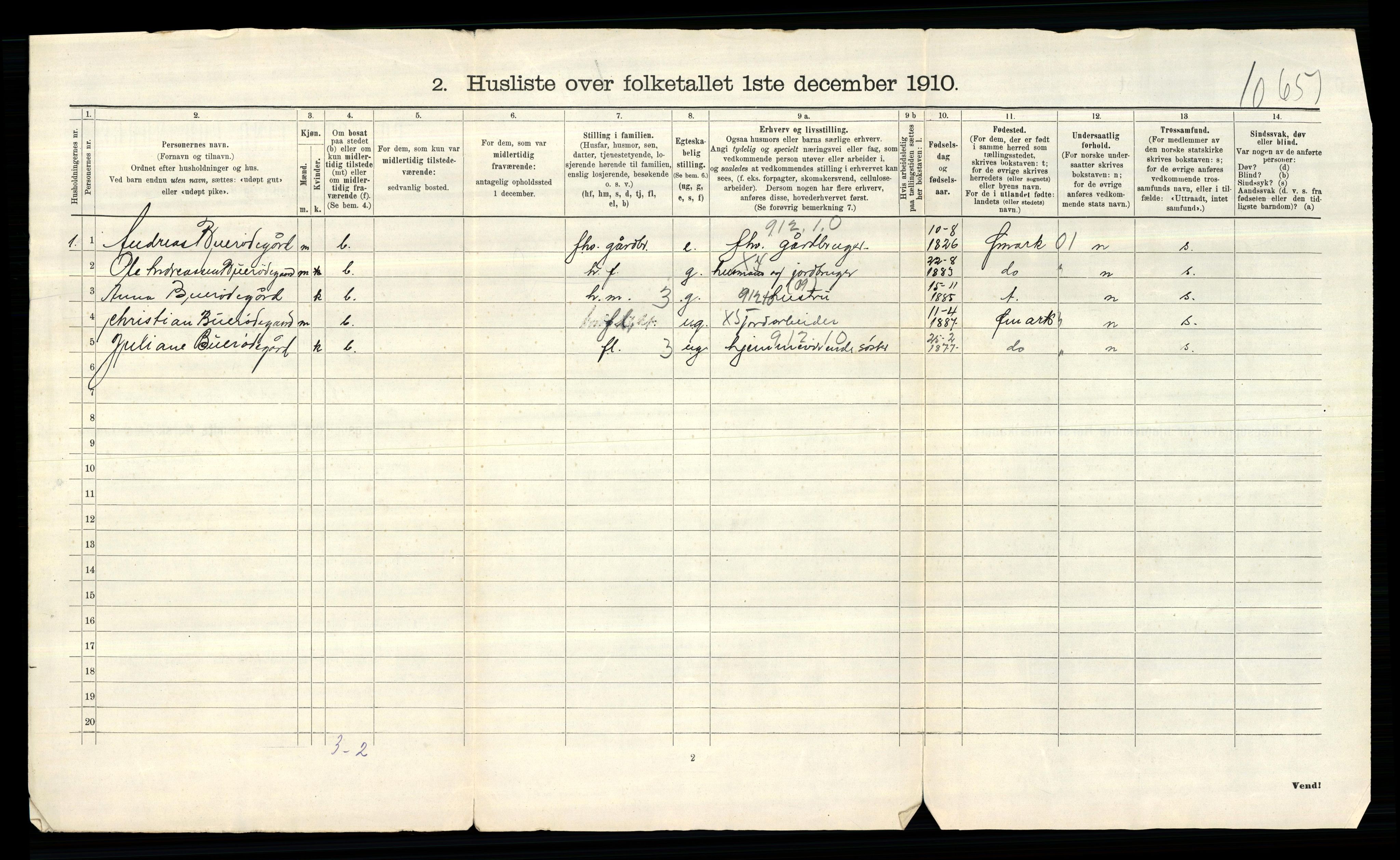 RA, 1910 census for Aremark, 1910, p. 26