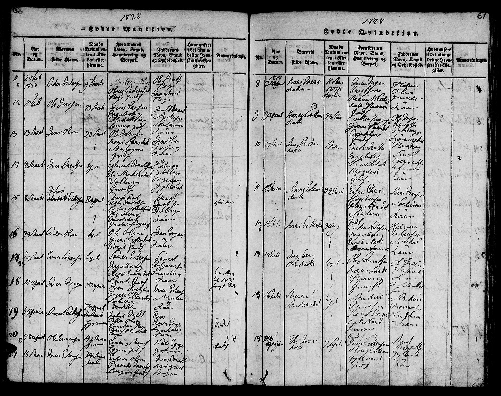 Ministerialprotokoller, klokkerbøker og fødselsregistre - Sør-Trøndelag, SAT/A-1456/692/L1102: Parish register (official) no. 692A02, 1816-1842, p. 61