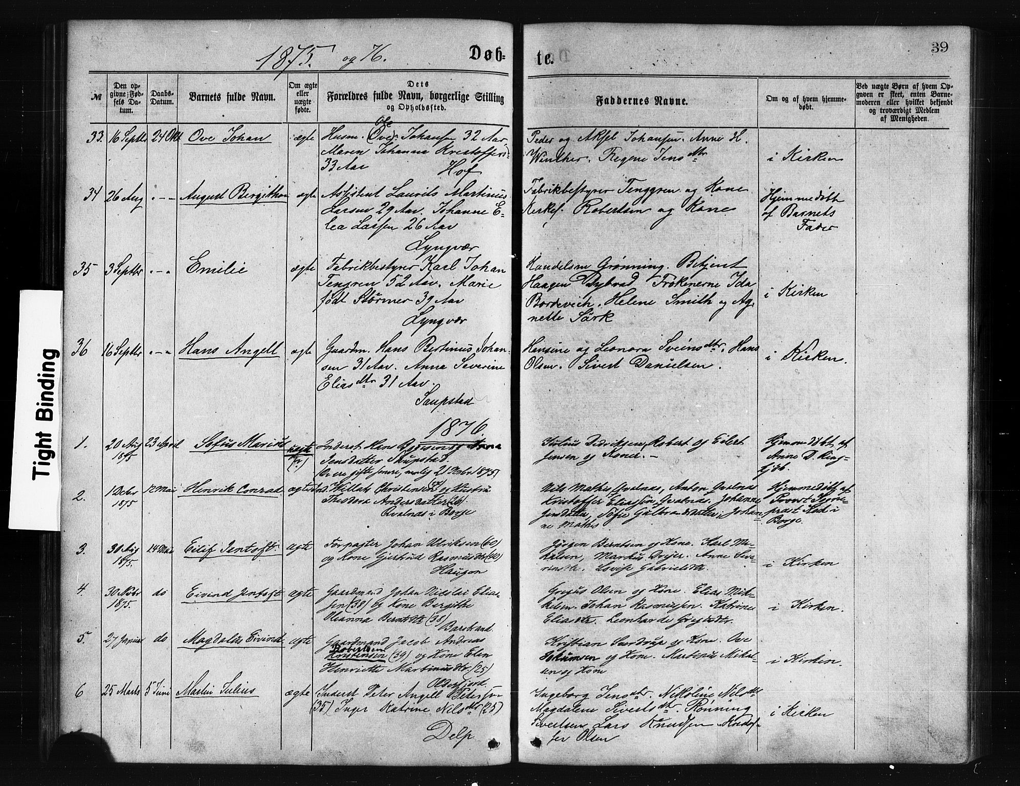 Ministerialprotokoller, klokkerbøker og fødselsregistre - Nordland, SAT/A-1459/876/L1096: Parish register (official) no. 876A02, 1870-1886, p. 39
