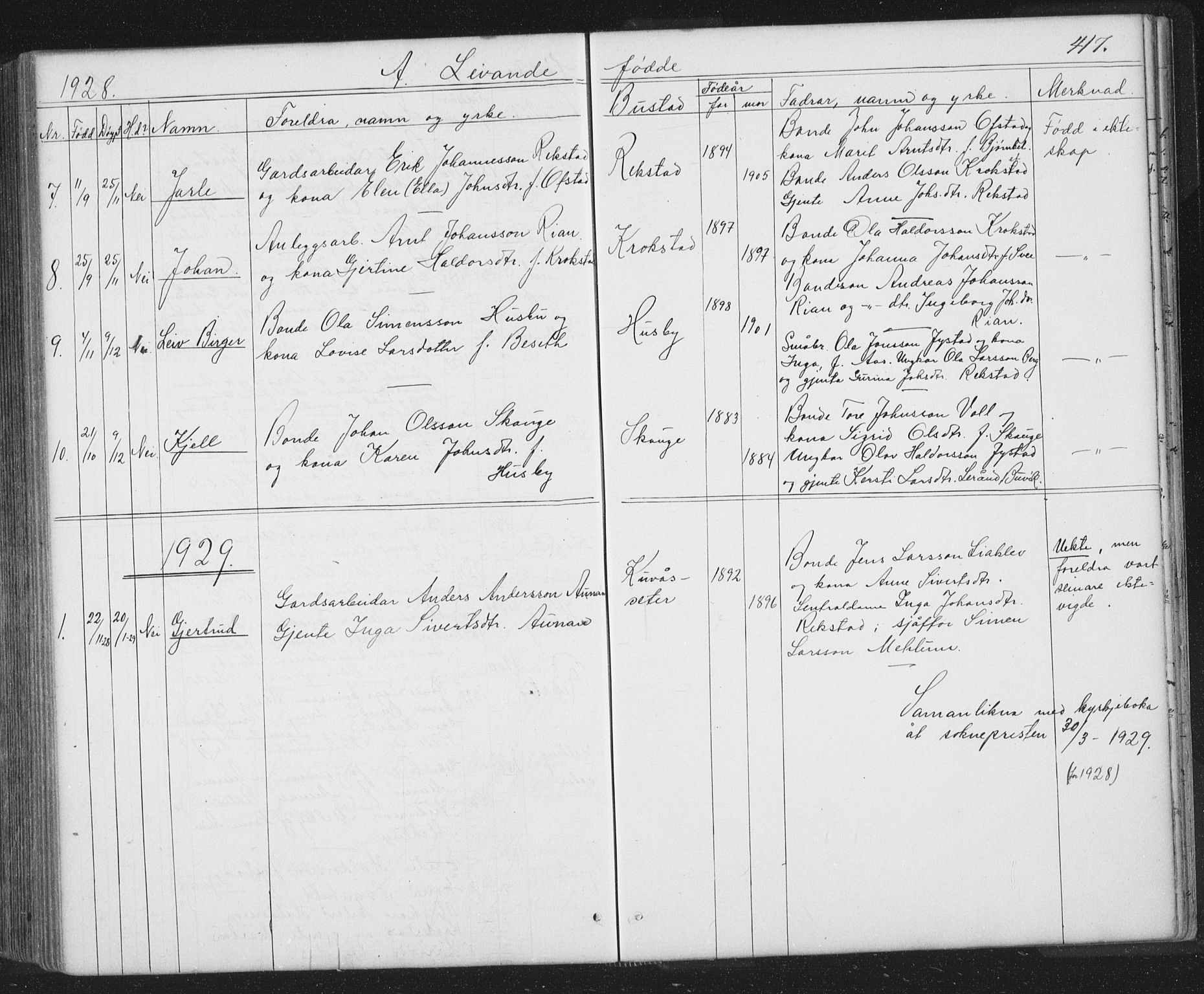 Ministerialprotokoller, klokkerbøker og fødselsregistre - Sør-Trøndelag, SAT/A-1456/667/L0798: Parish register (copy) no. 667C03, 1867-1929, p. 417