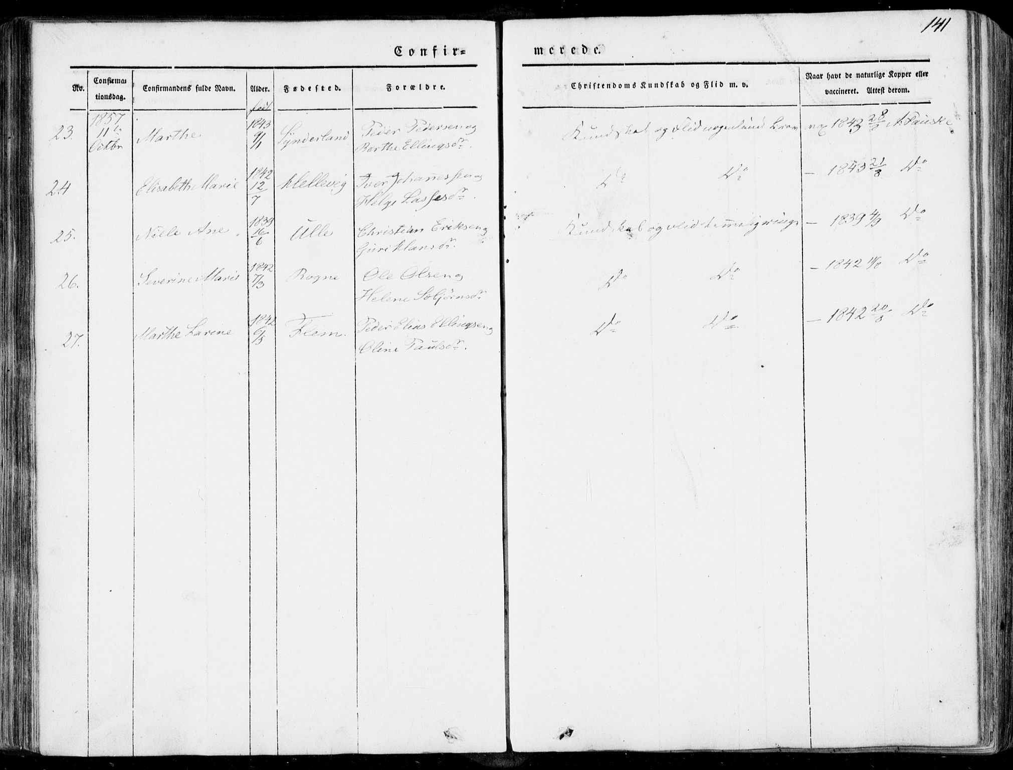 Ministerialprotokoller, klokkerbøker og fødselsregistre - Møre og Romsdal, AV/SAT-A-1454/536/L0497: Parish register (official) no. 536A06, 1845-1865, p. 141