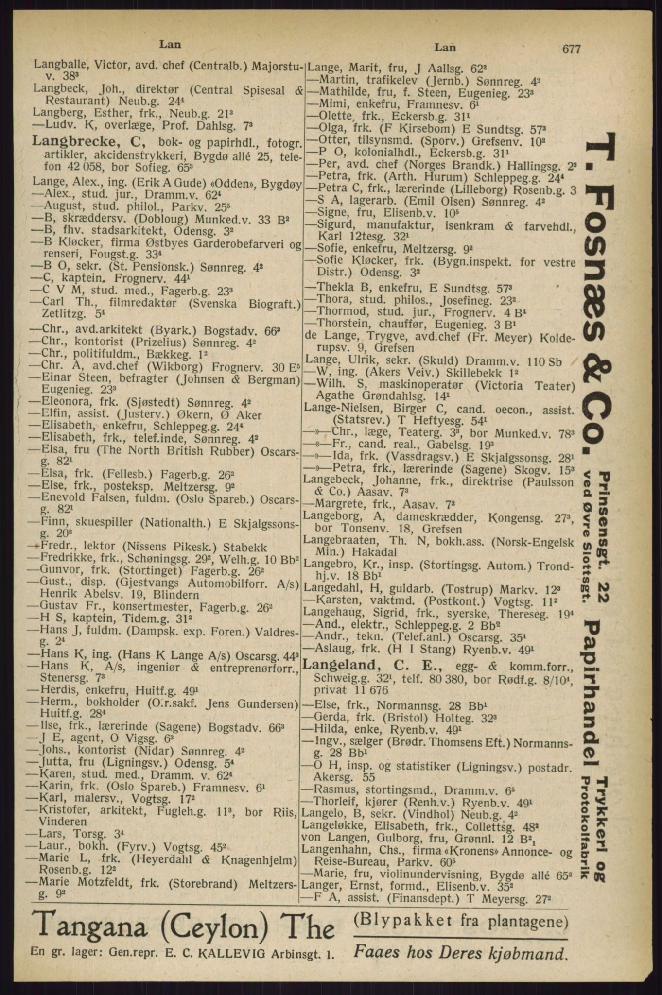 Kristiania/Oslo adressebok, PUBL/-, 1927, p. 677