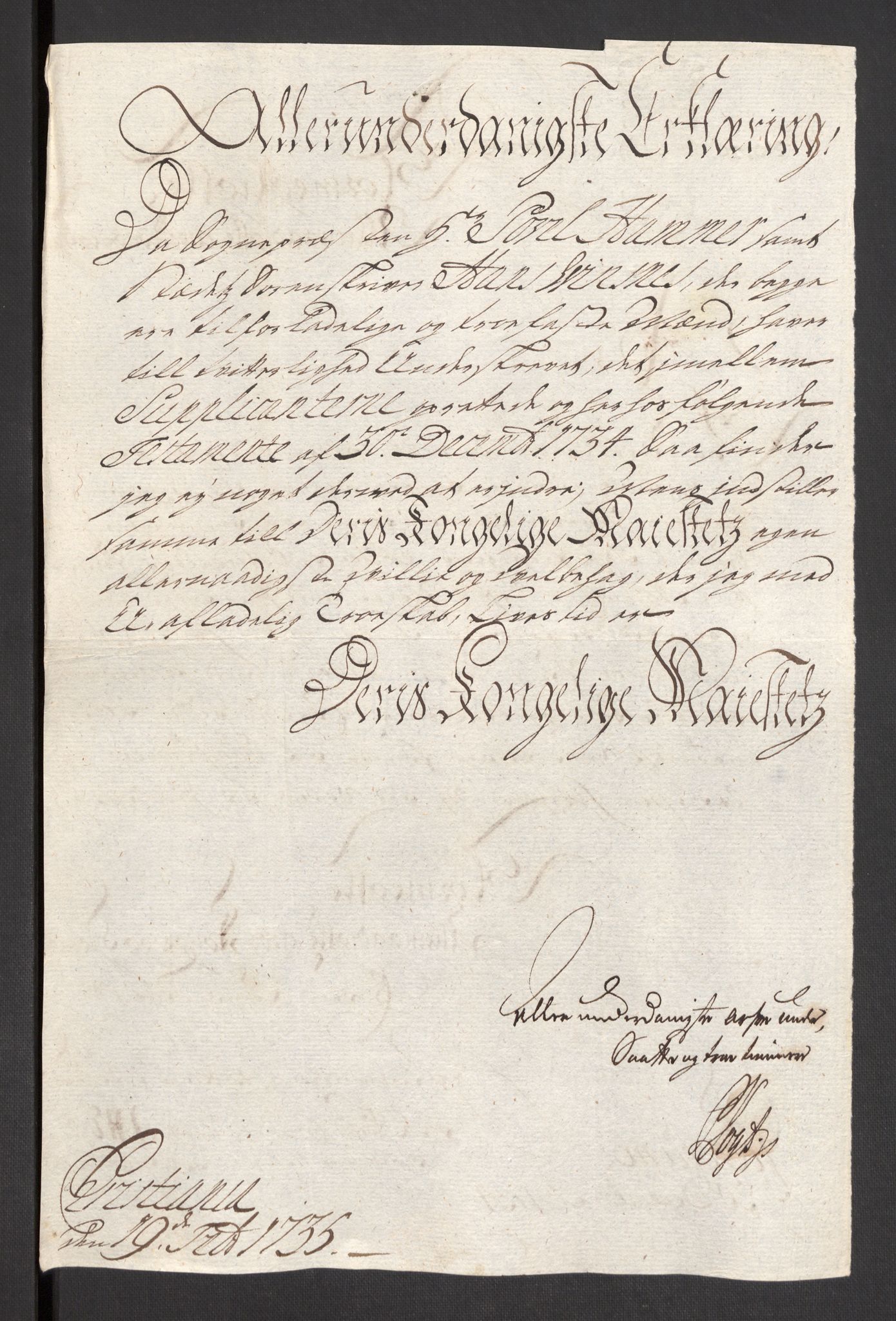 Danske Kanselli 1572-1799, AV/RA-EA-3023/F/Fc/Fcc/Fcca/L0117: Norske innlegg 1572-1799, 1735, p. 242