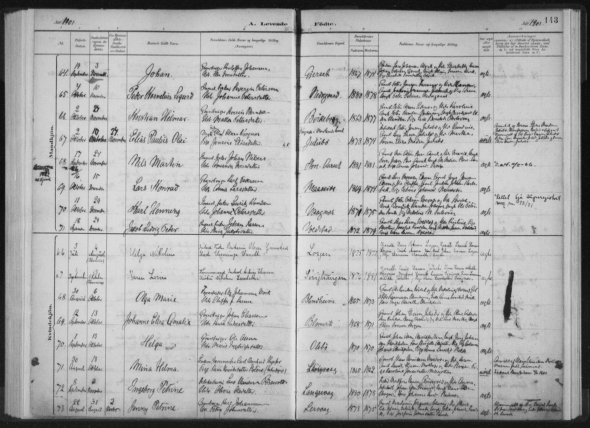 Ministerialprotokoller, klokkerbøker og fødselsregistre - Møre og Romsdal, AV/SAT-A-1454/528/L0405: Parish register (official) no. 528A14, 1891-1906, p. 143