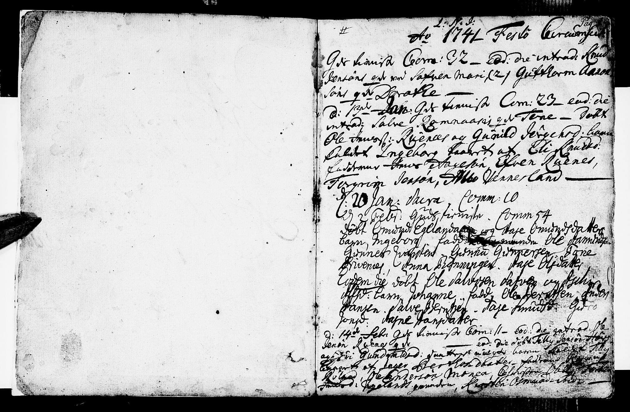 Vennesla sokneprestkontor, SAK/1111-0045/Fa/Fab/L0001: Parish register (official) no. A 1, 1741-1794, p. 0-1
