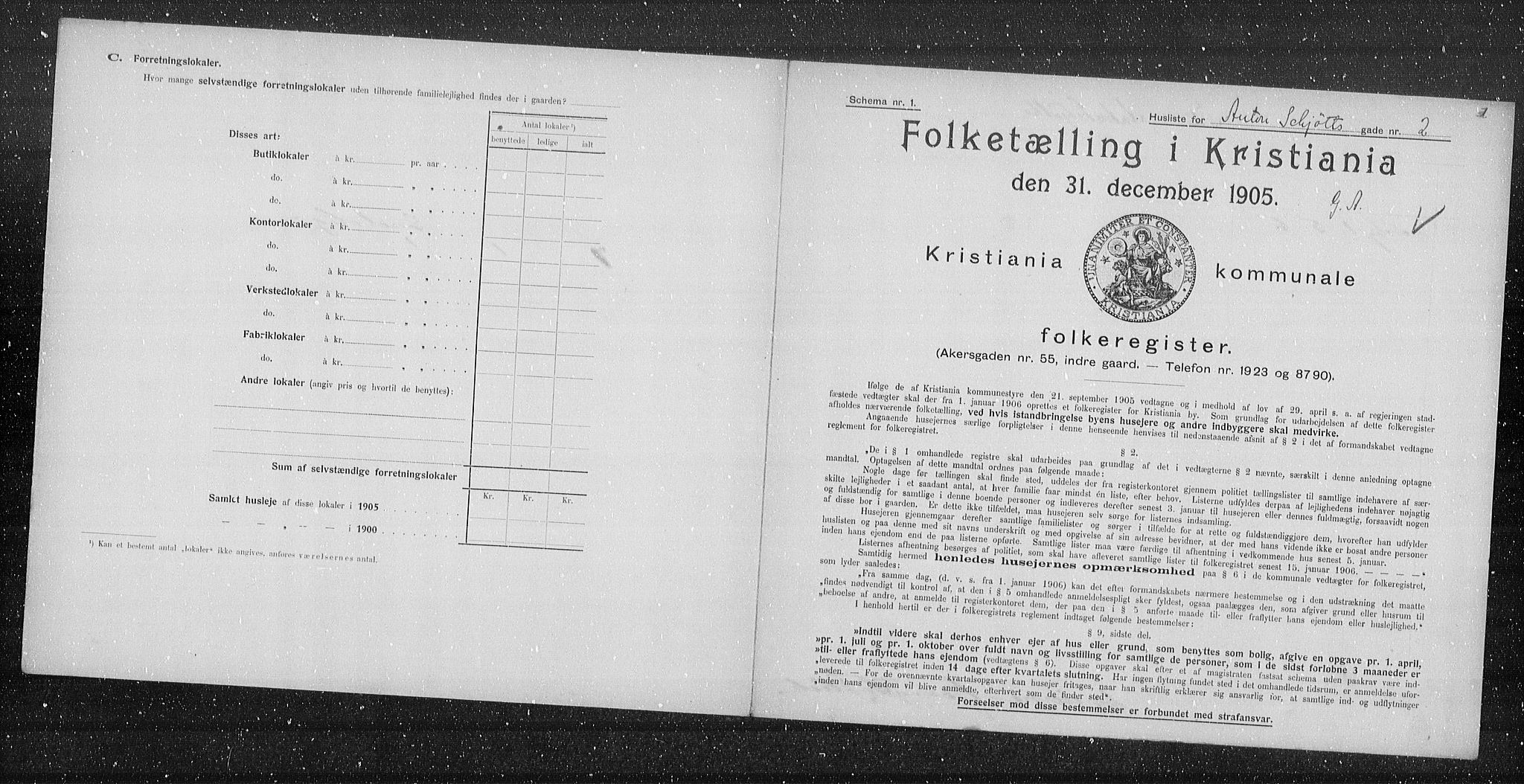 OBA, Municipal Census 1905 for Kristiania, 1905, p. 704