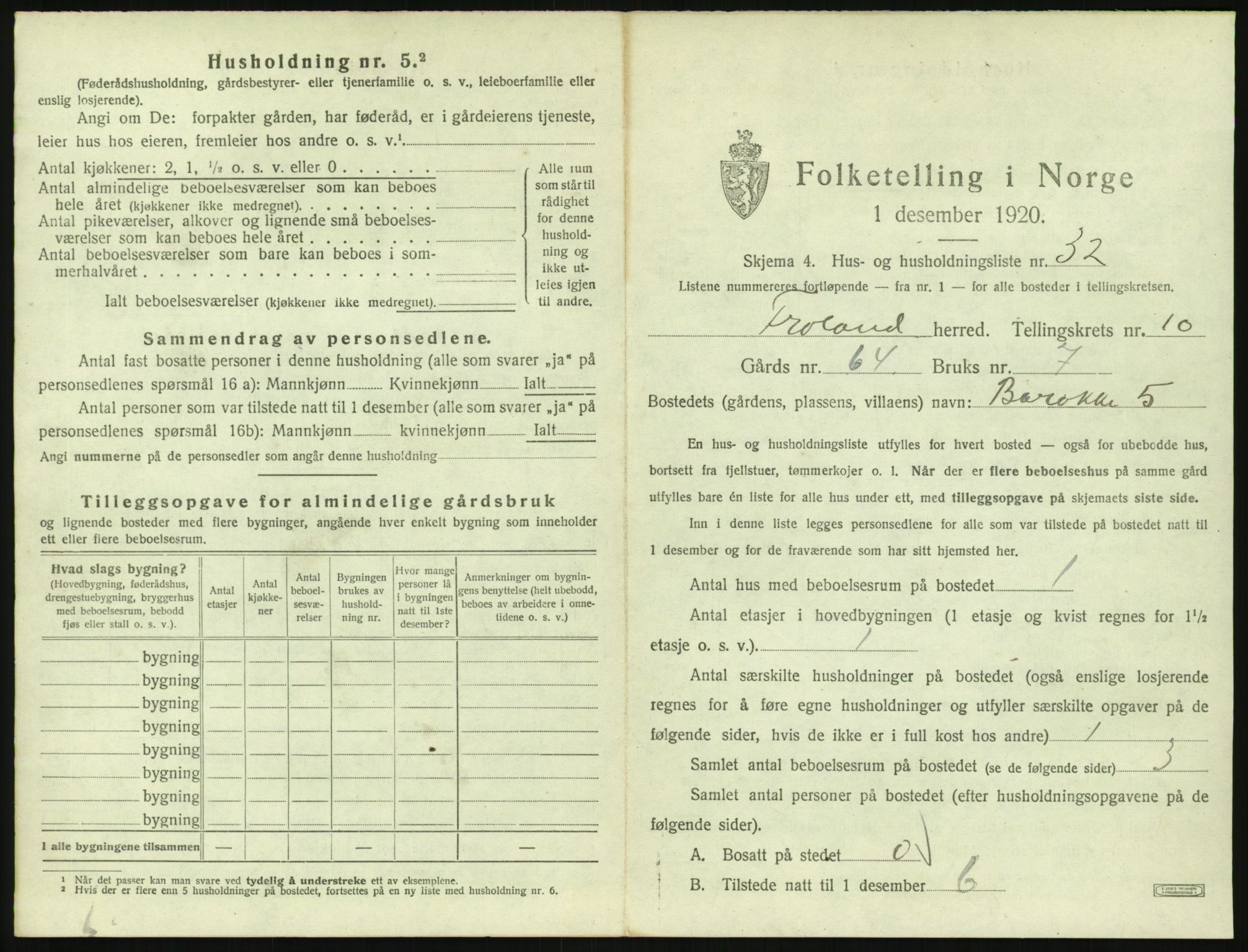 SAK, 1920 census for Froland, 1920, p. 893