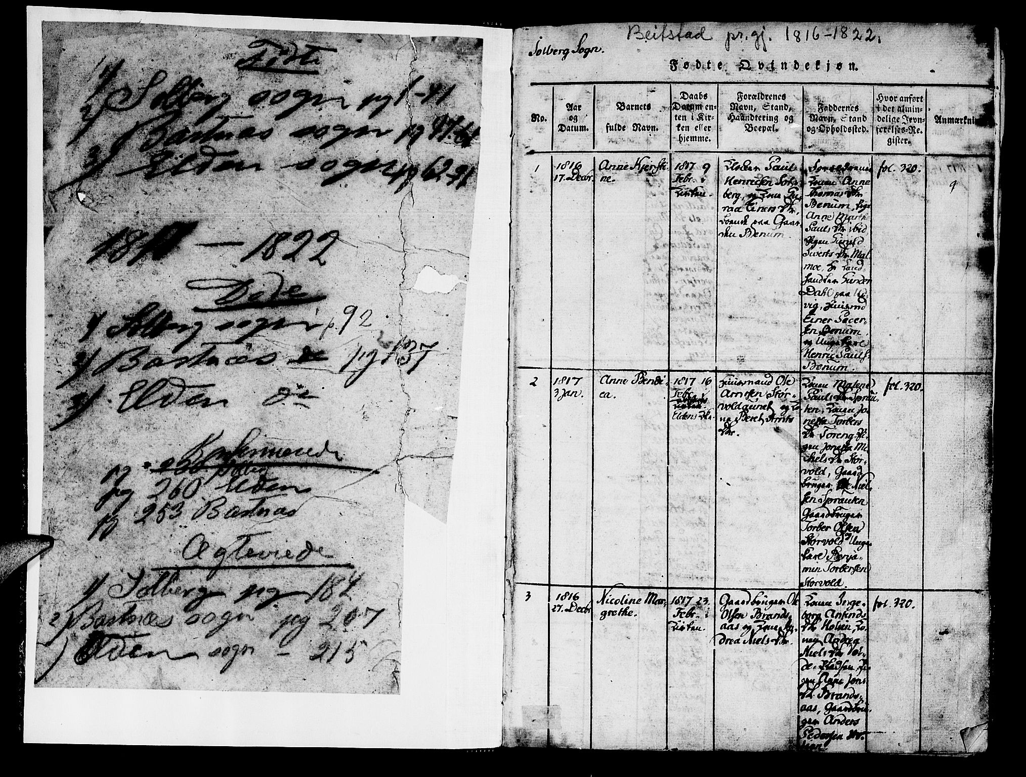 Ministerialprotokoller, klokkerbøker og fødselsregistre - Nord-Trøndelag, SAT/A-1458/741/L0387: Parish register (official) no. 741A03 /3, 1817-1822, p. 1