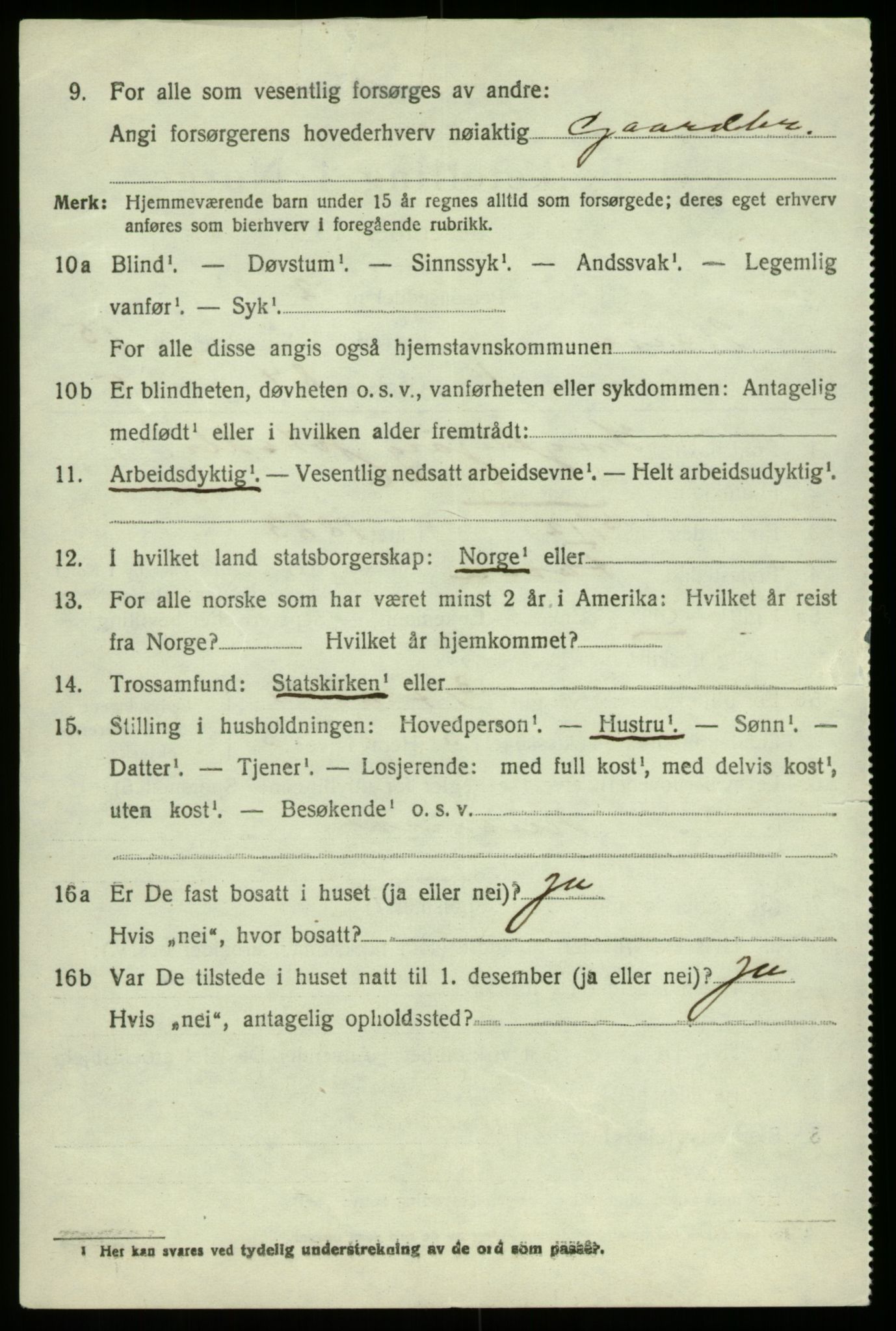 SAB, 1920 census for Haus, 1920, p. 9193