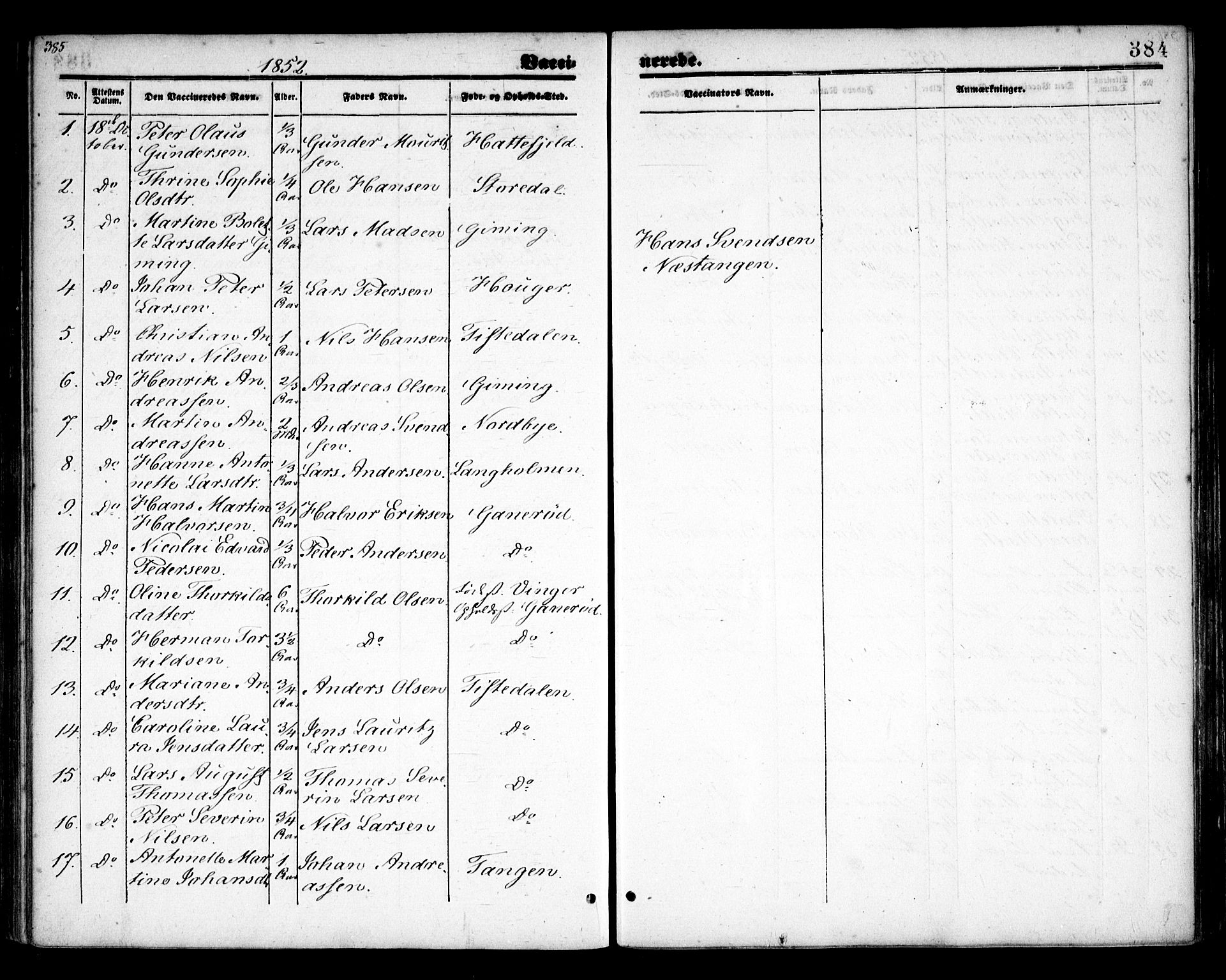 Idd prestekontor Kirkebøker, AV/SAO-A-10911/F/Fc/L0004b: Parish register (official) no. III 4B, 1848-1860, p. 384