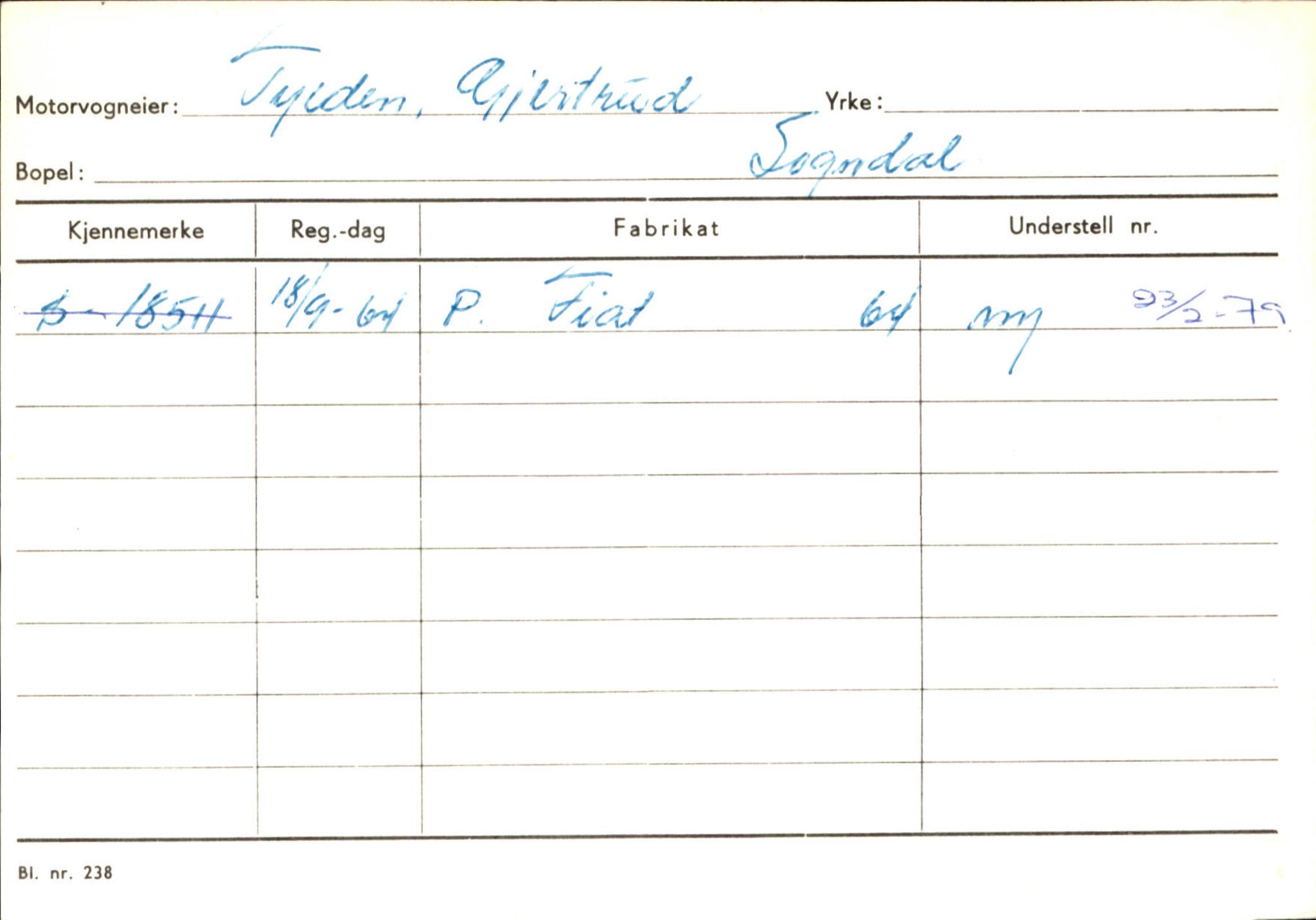 Statens vegvesen, Sogn og Fjordane vegkontor, AV/SAB-A-5301/4/F/L0124: Eigarregister Sogndal A-U, 1945-1975, p. 2701