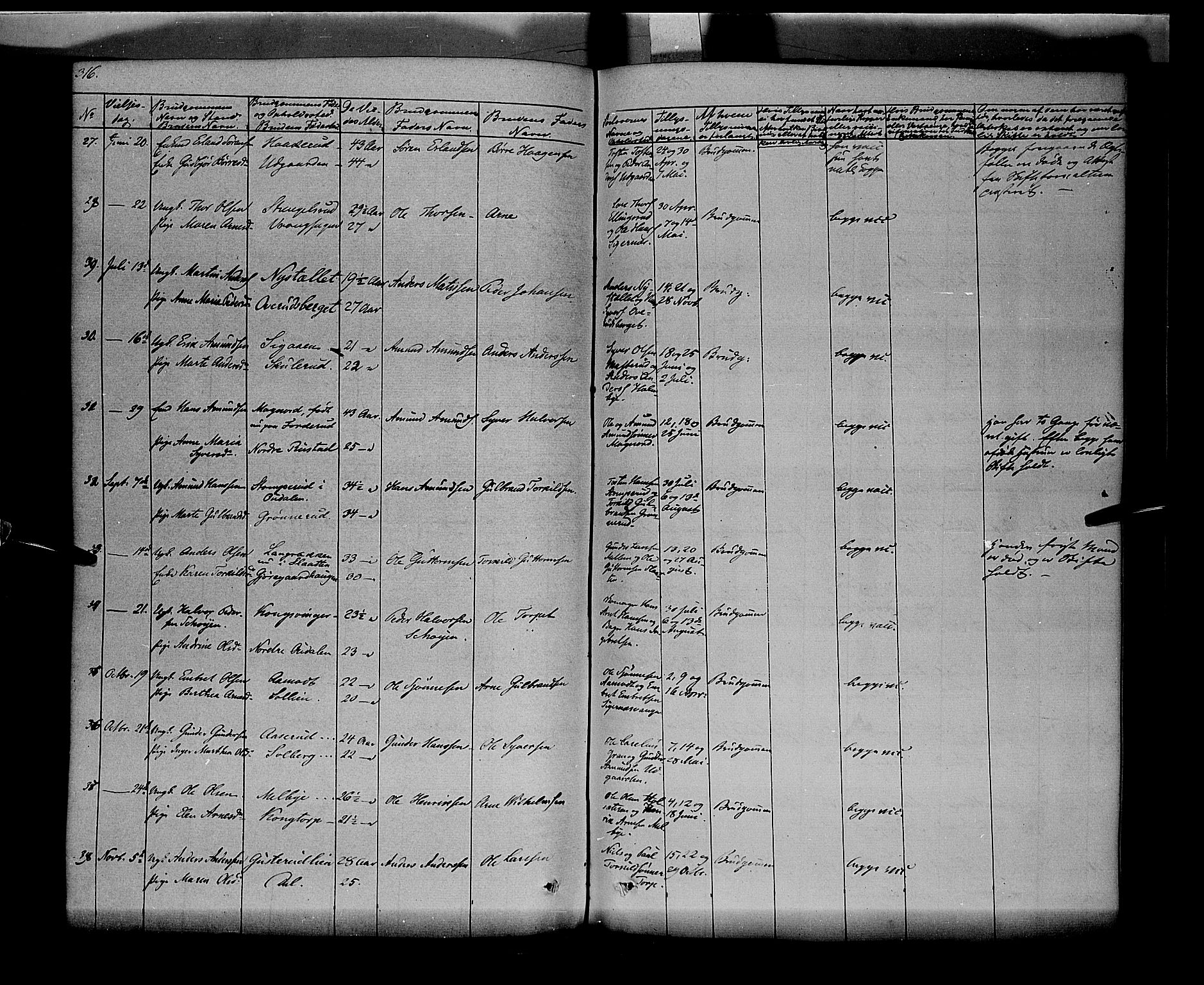 Vinger prestekontor, SAH/PREST-024/H/Ha/Haa/L0009: Parish register (official) no. 9, 1847-1855, p. 316