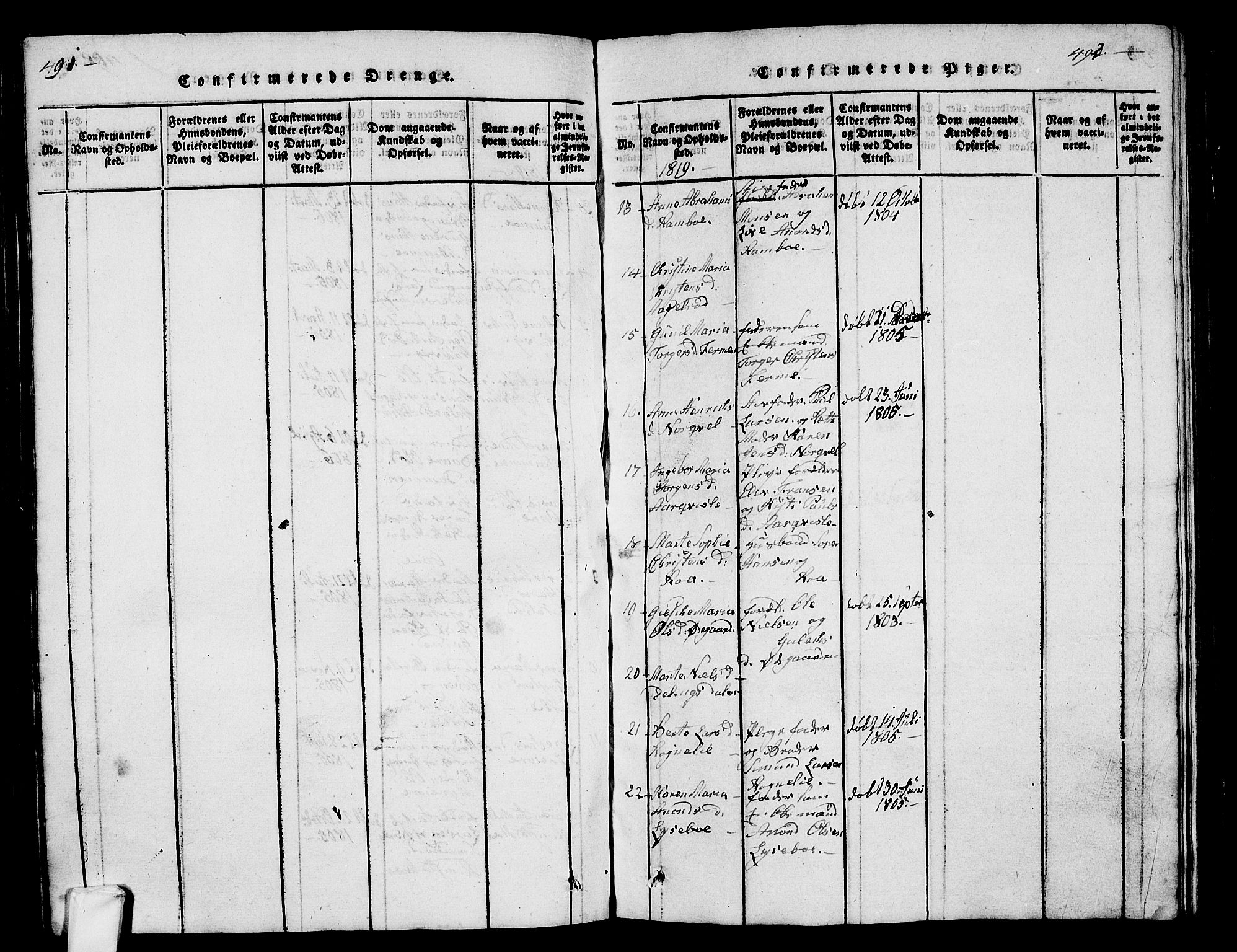 Hedrum kirkebøker, AV/SAKO-A-344/G/Ga/L0003: Parish register (copy) no. I 3, 1817-1835, p. 491-492