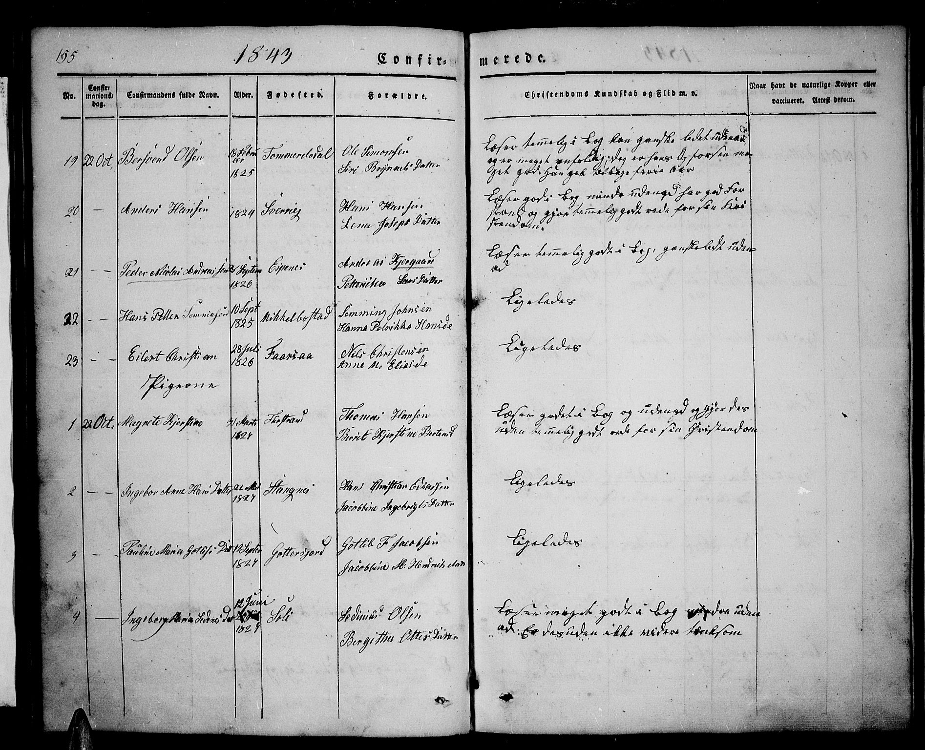 Tranøy sokneprestkontor, AV/SATØ-S-1313/I/Ia/Iab/L0001klokker: Parish register (copy) no. 1, 1835-1853, p. 155