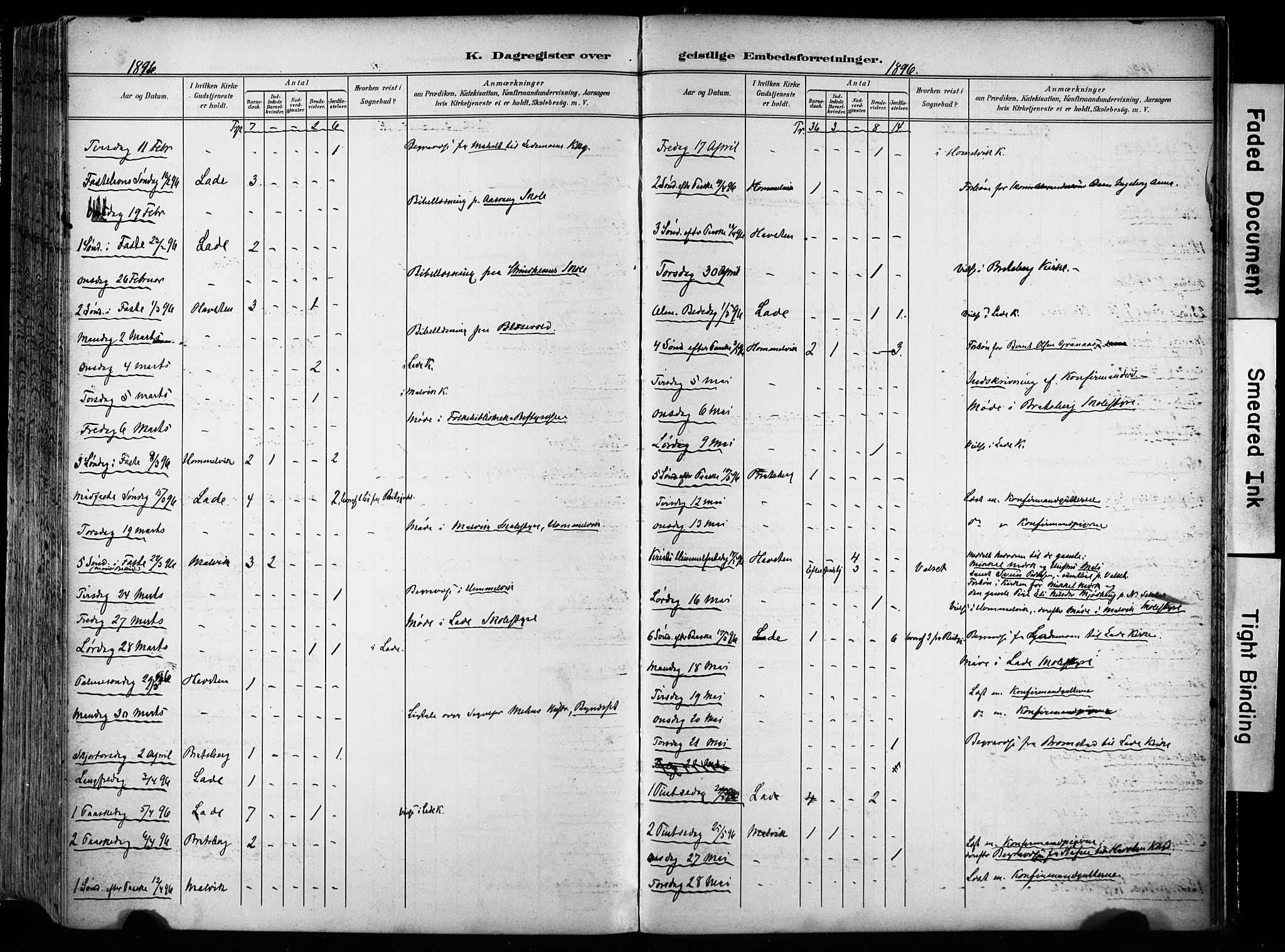 Ministerialprotokoller, klokkerbøker og fødselsregistre - Sør-Trøndelag, AV/SAT-A-1456/606/L0301: Parish register (official) no. 606A16, 1894-1907