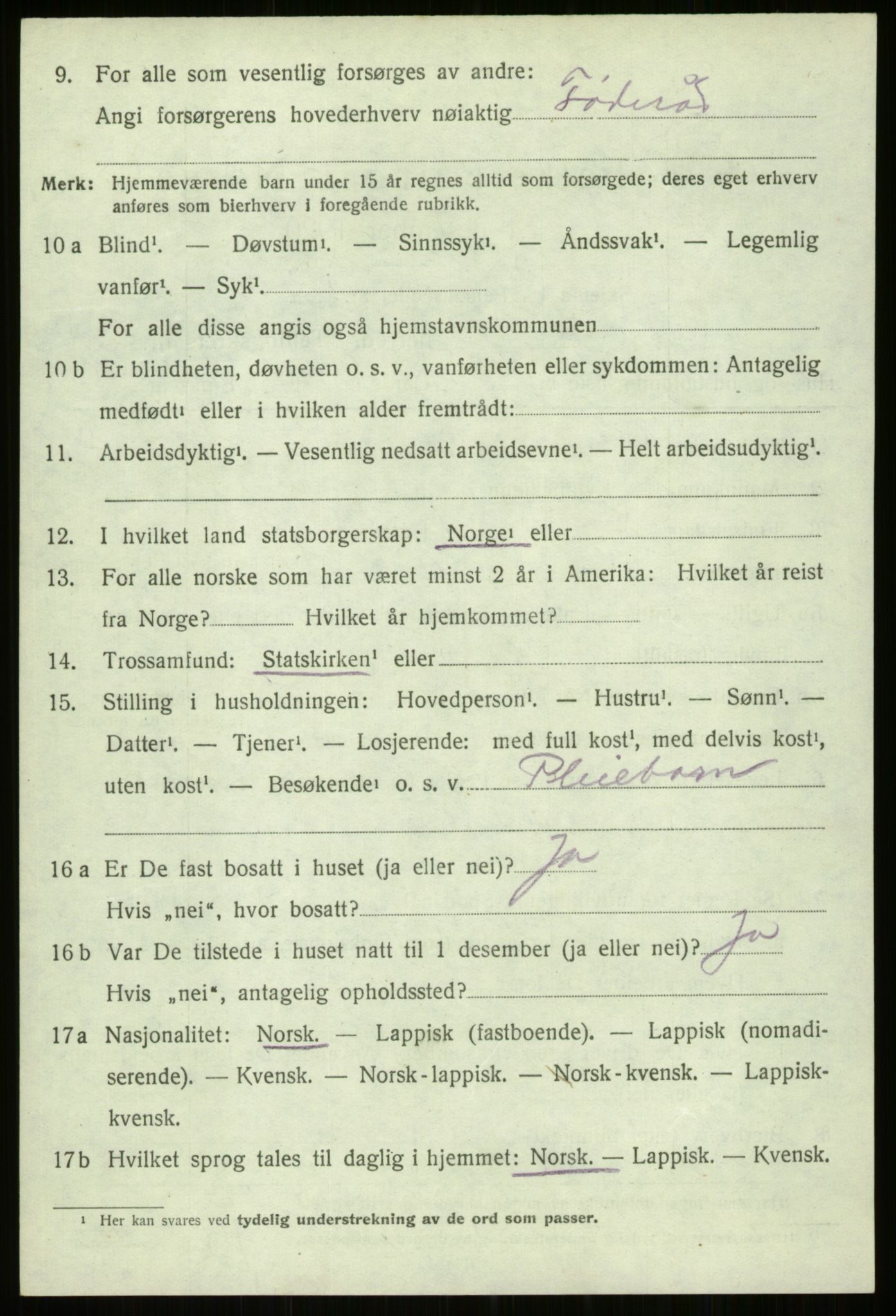 SATØ, 1920 census for Trondenes, 1920, p. 22464