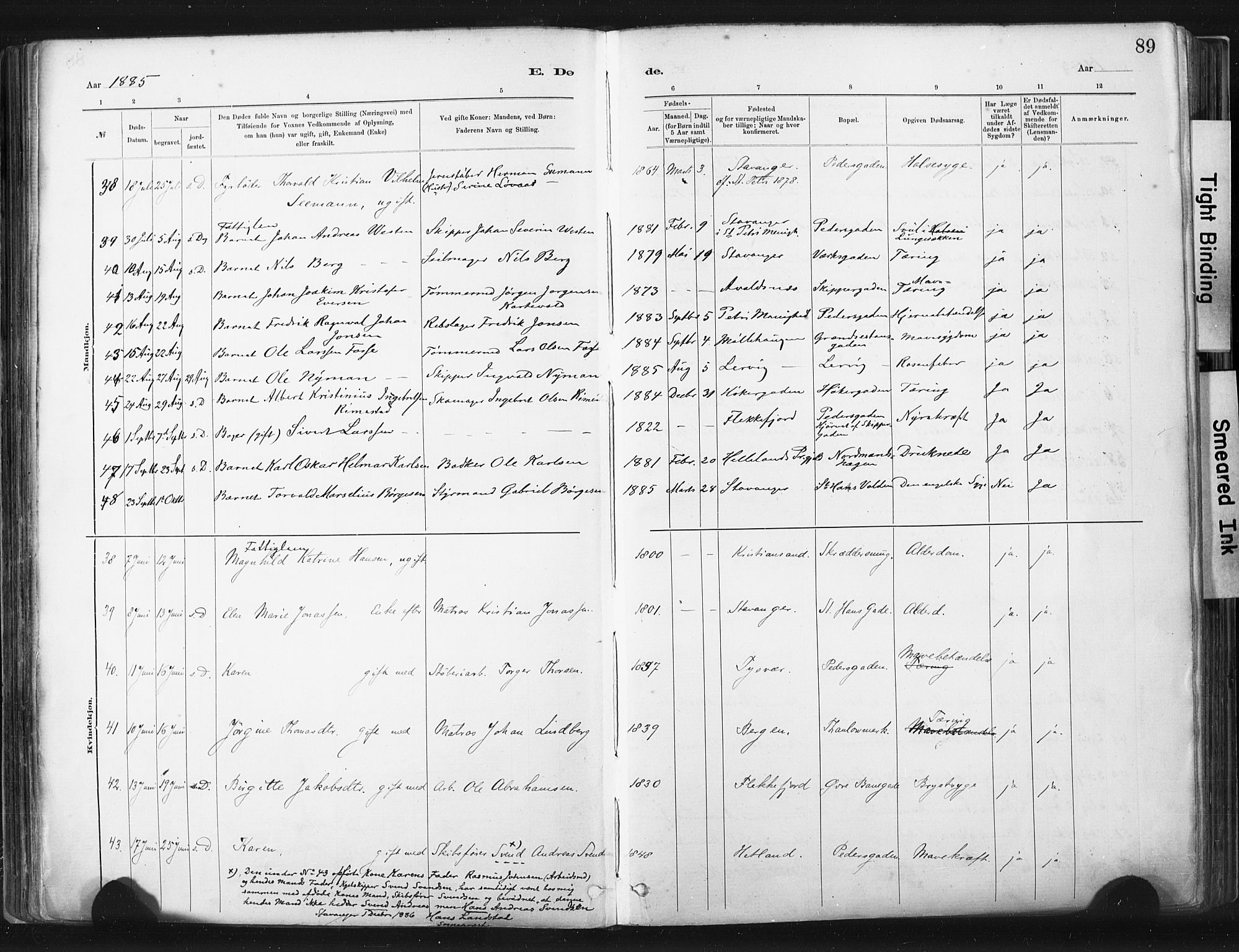 St. Johannes sokneprestkontor, AV/SAST-A-101814/001/30/30BA/L0003: Parish register (official) no. A 3, 1885-1910, p. 89