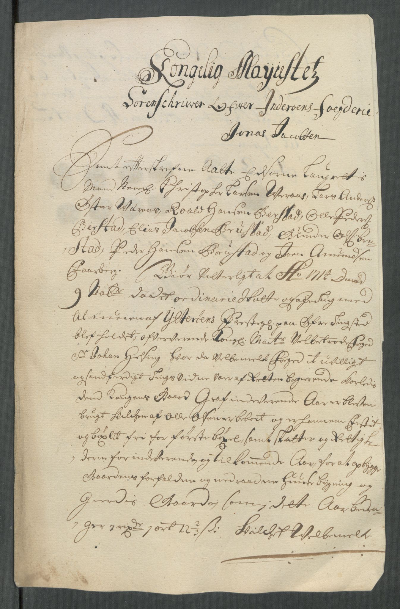 Rentekammeret inntil 1814, Reviderte regnskaper, Fogderegnskap, RA/EA-4092/R63/L4322: Fogderegnskap Inderøy, 1714, p. 359