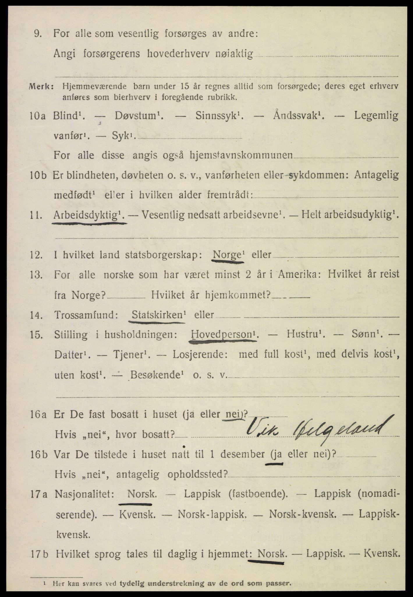 SAT, 1920 census for Meløy, 1920, p. 7594