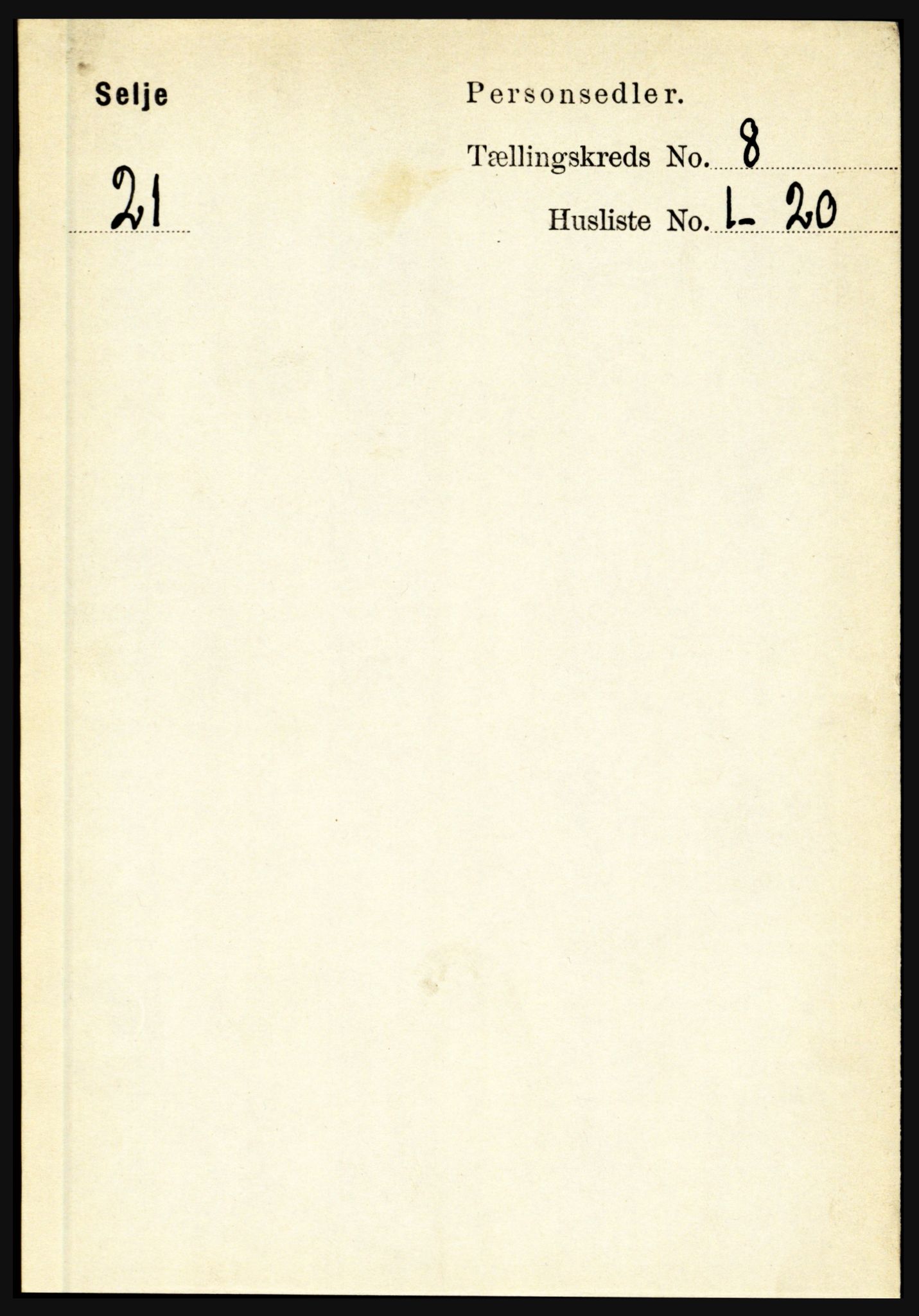 RA, 1891 census for 1441 Selje, 1891, p. 2369