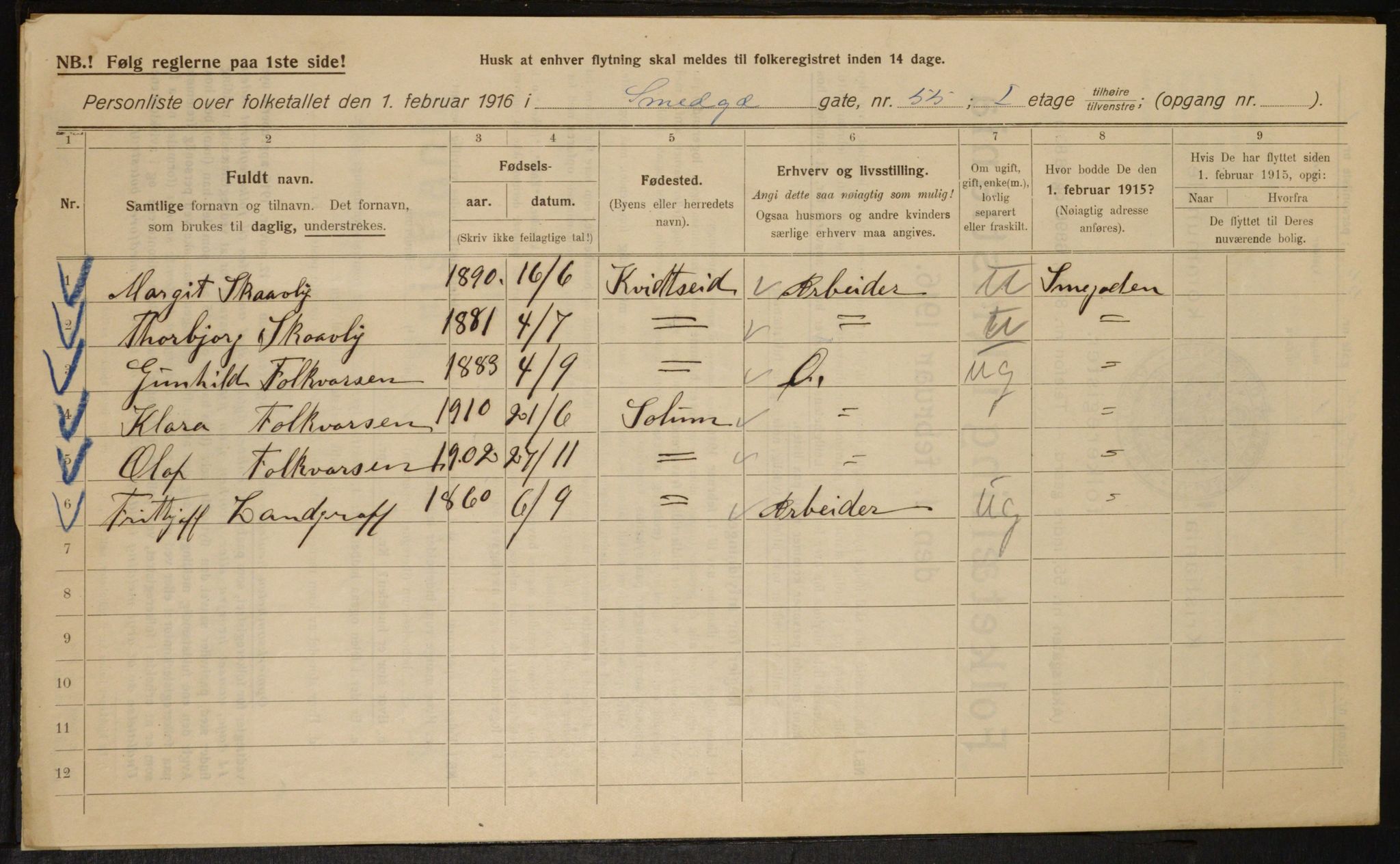 OBA, Municipal Census 1916 for Kristiania, 1916, p. 100151