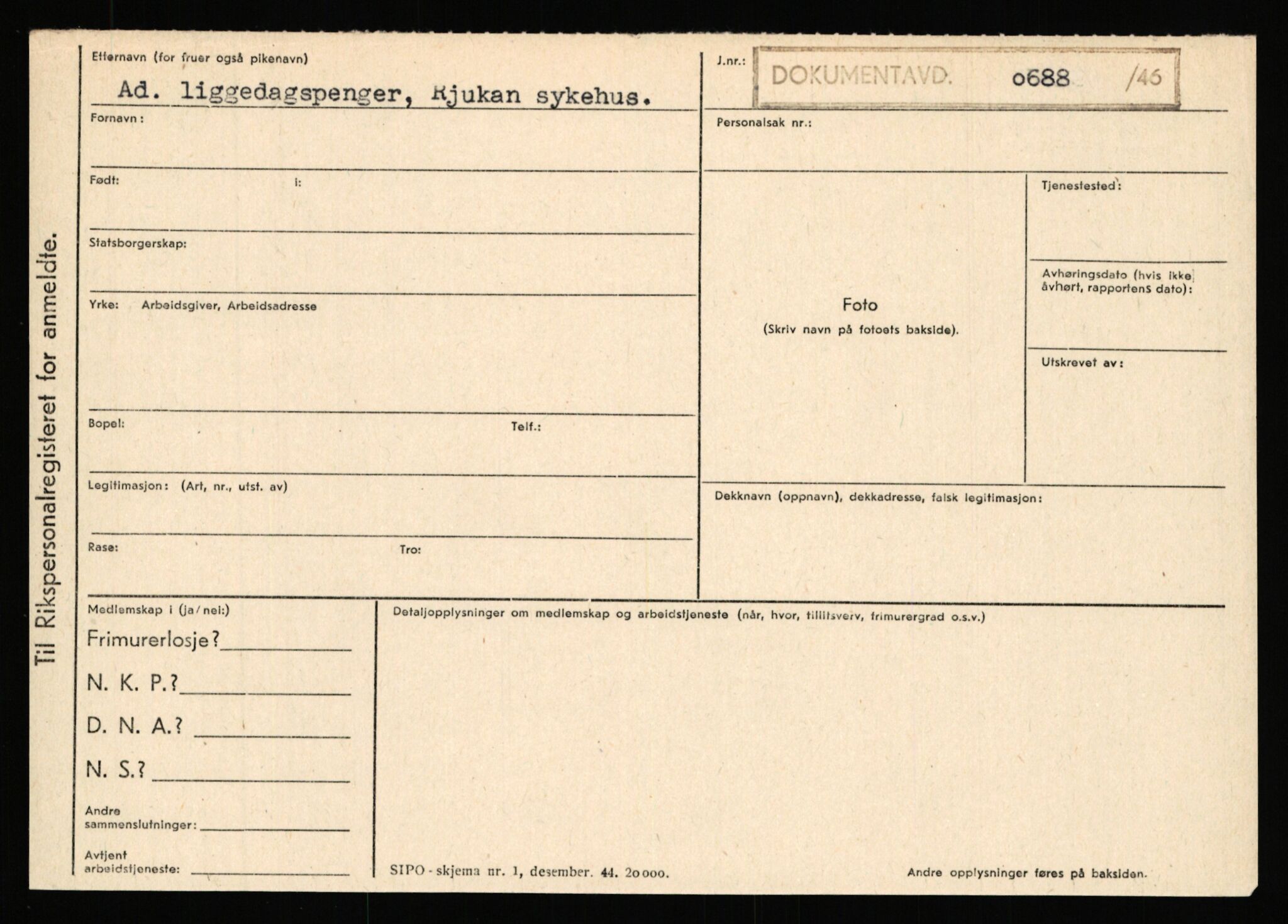 Statspolitiet - Hovedkontoret / Osloavdelingen, AV/RA-S-1329/C/Ca/L0013: Raa - Servold, 1943-1945, p. 1458