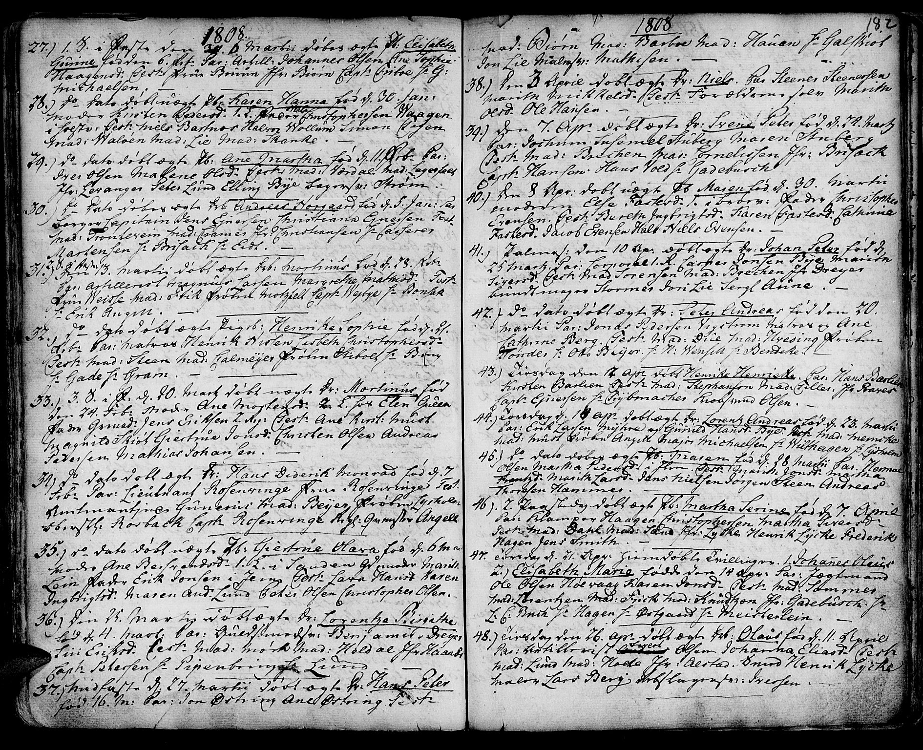 Ministerialprotokoller, klokkerbøker og fødselsregistre - Sør-Trøndelag, SAT/A-1456/601/L0039: Parish register (official) no. 601A07, 1770-1819, p. 182