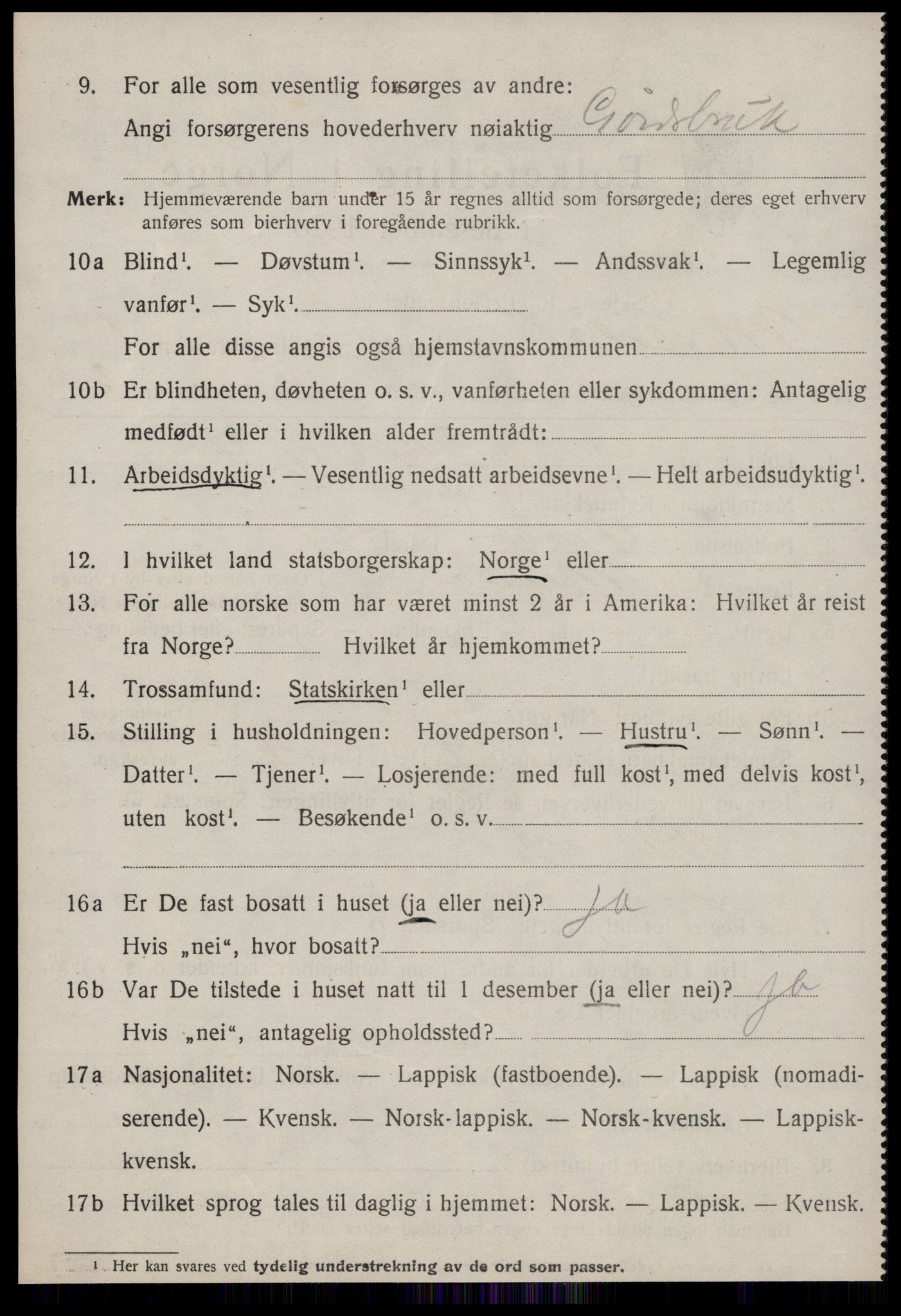 SAT, 1920 census for Meldal, 1920, p. 9152