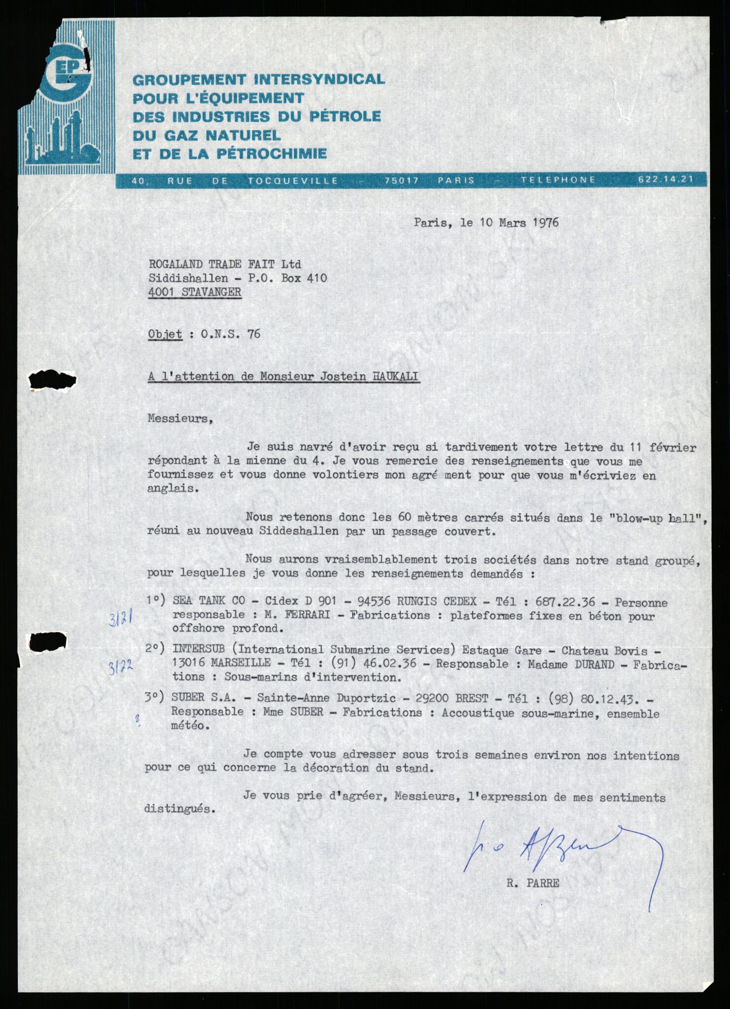 Pa 1716 - Stiftelsen Offshore Northern Seas, AV/SAST-A-102319/F/Fb/L0001: Søknadsskjemaer, 1974-1976, p. 1178