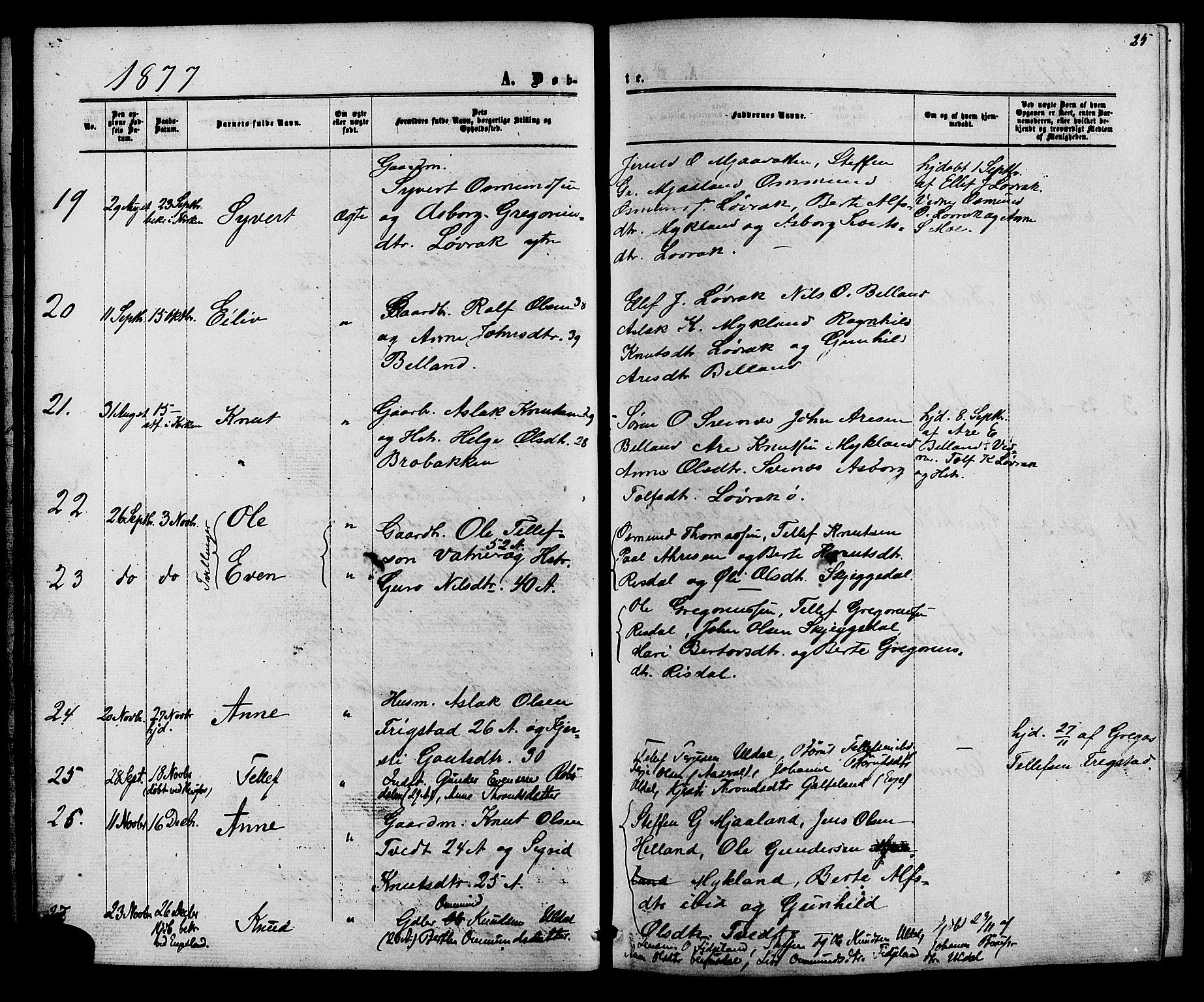 Herefoss sokneprestkontor, AV/SAK-1111-0019/F/Fb/Fbc/L0002: Parish register (copy) no. B 2, 1867-1886, p. 25