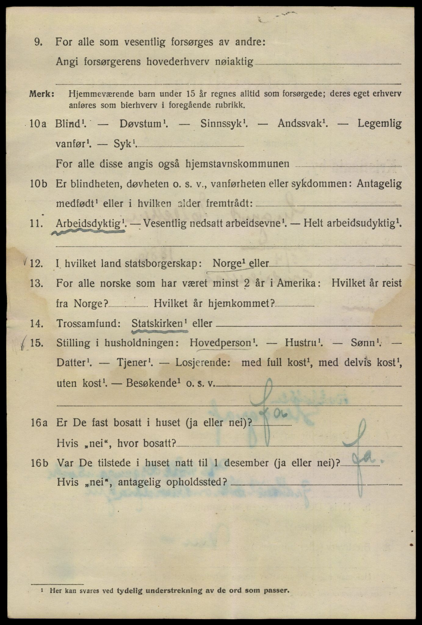 SAO, 1920 census for Kristiania, 1920, p. 215034