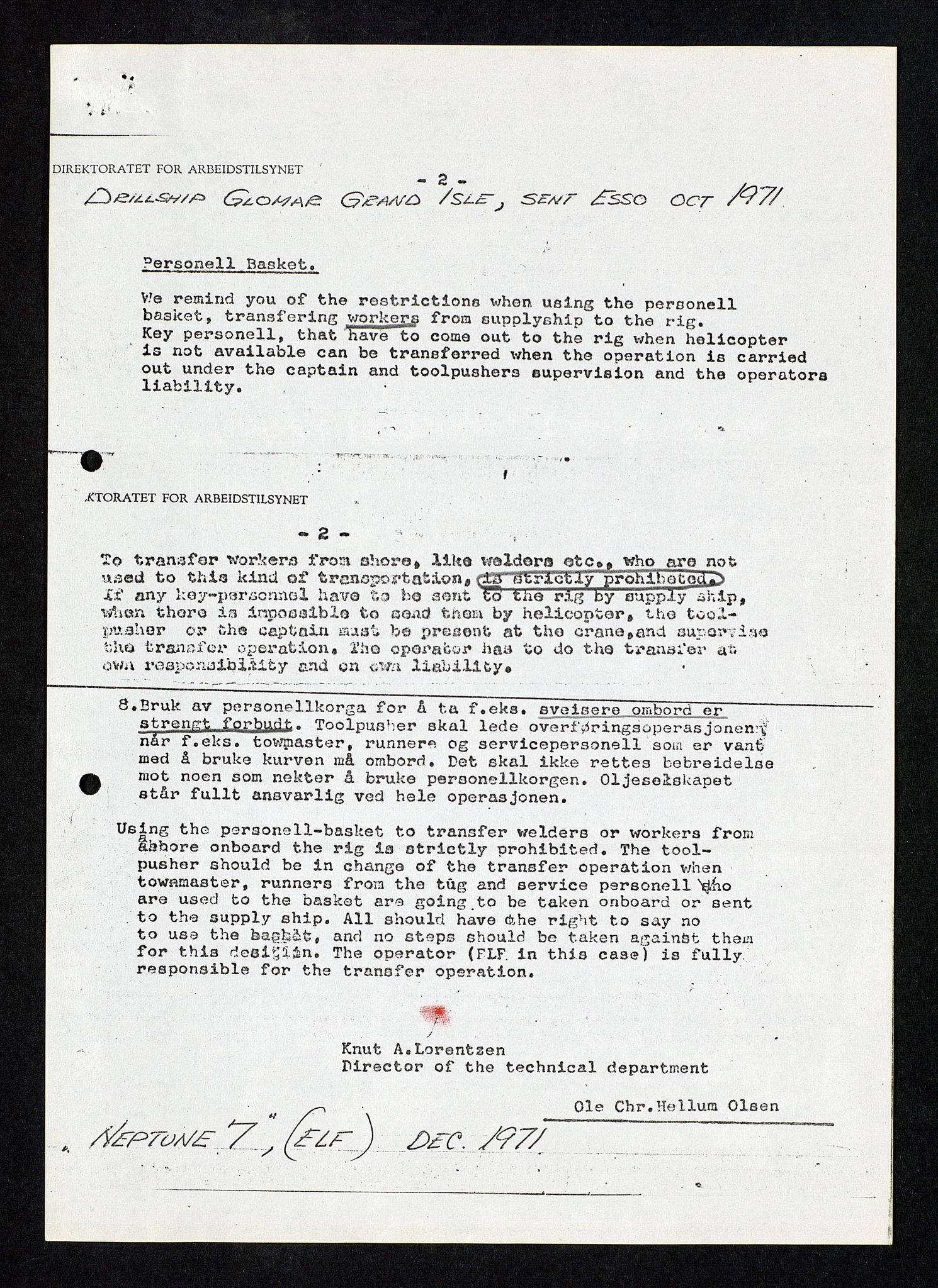 Industridepartementet, Oljekontoret, AV/SAST-A-101348/Da/L0013: Arkivnøkkel 798 Kart, posisjonering, verneregister, div. ang personell, 1965-1973, p. 303