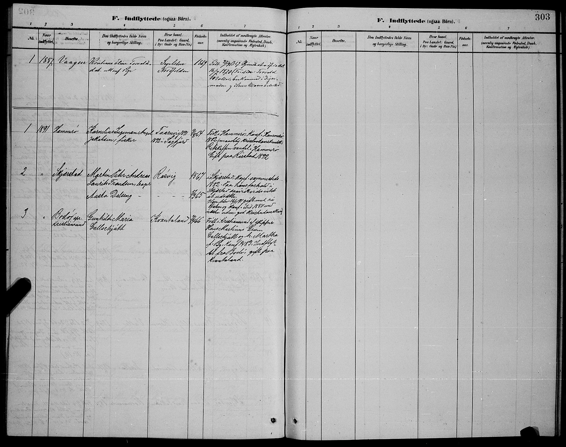 Ministerialprotokoller, klokkerbøker og fødselsregistre - Nordland, AV/SAT-A-1459/853/L0772: Parish register (official) no. 853A11, 1881-1900, p. 303