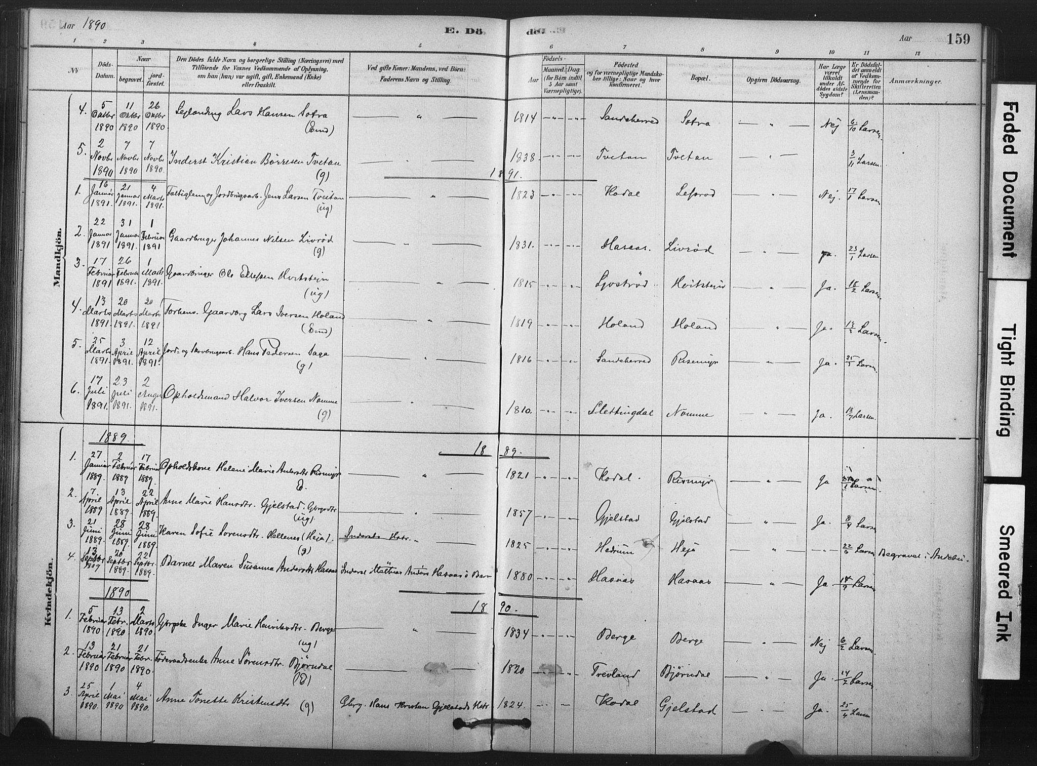 Andebu kirkebøker, AV/SAKO-A-336/F/Fa/L0008: Parish register (official) no. 8, 1878-1902, p. 159