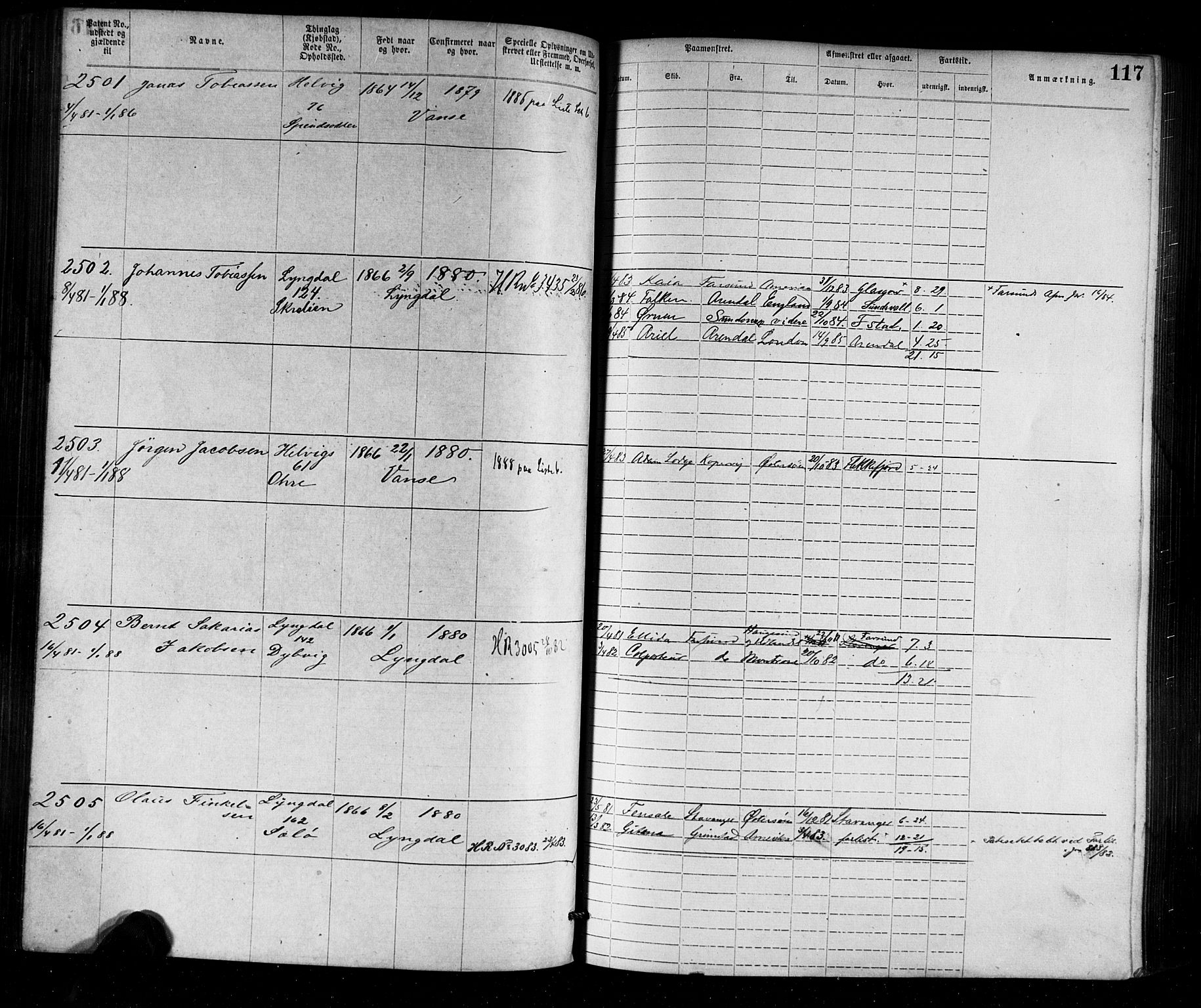 Farsund mønstringskrets, SAK/2031-0017/F/Fa/L0002: Annotasjonsrulle nr 1921-3815 med register, M-2, 1877-1894, p. 143