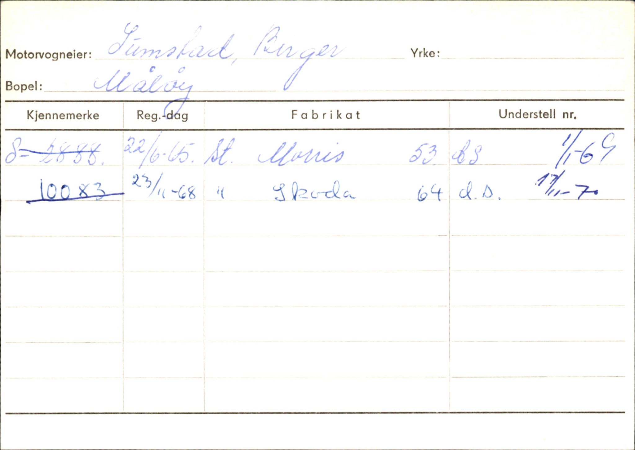 Statens vegvesen, Sogn og Fjordane vegkontor, SAB/A-5301/4/F/L0145: Registerkort Vågsøy S-Å. Årdal I-P, 1945-1975, p. 288