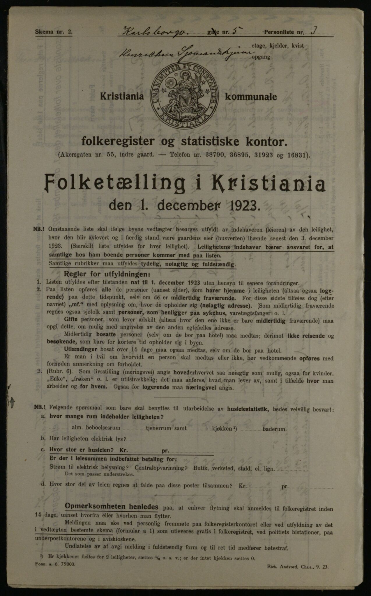 OBA, Municipal Census 1923 for Kristiania, 1923, p. 54621