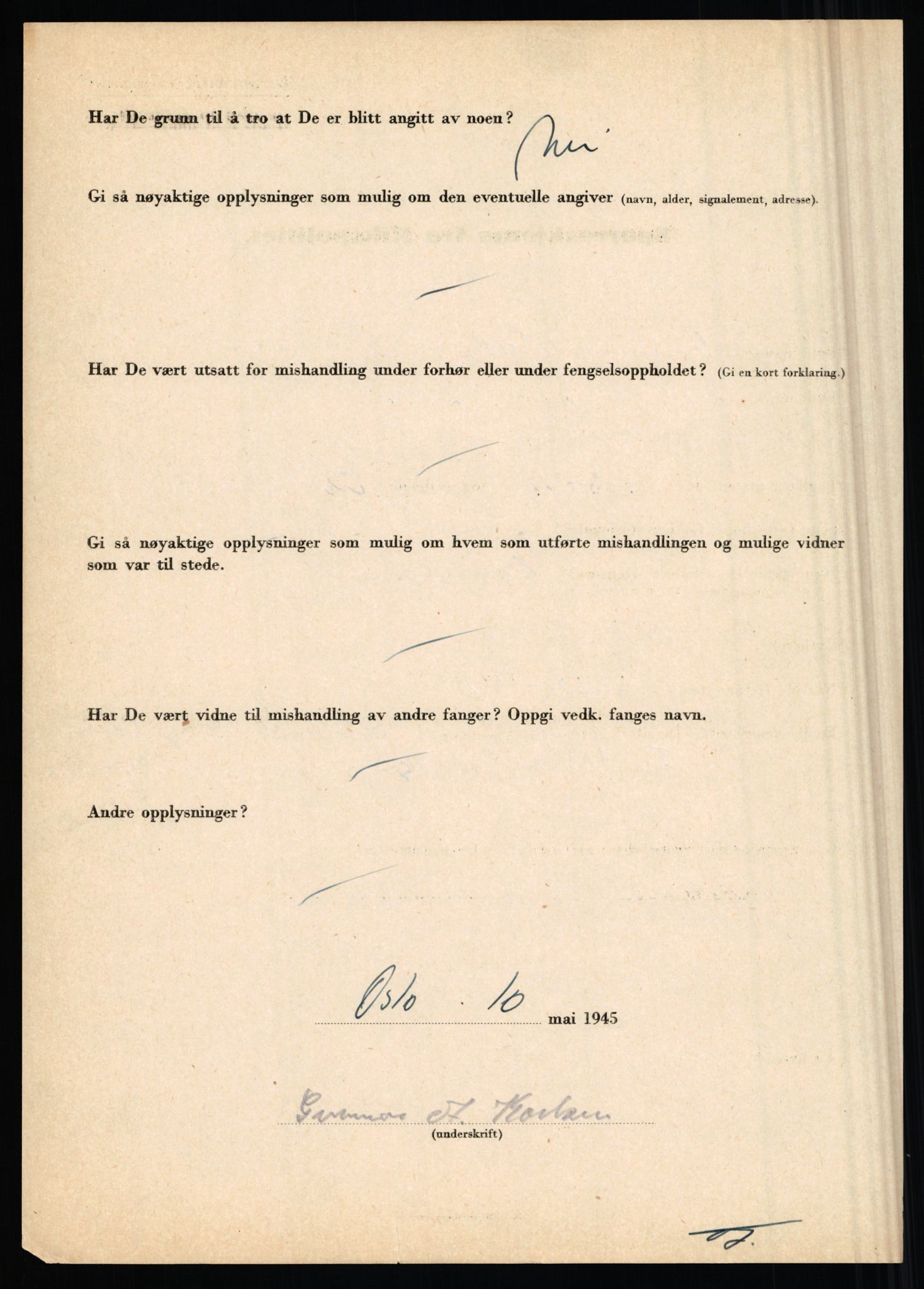 Rikspolitisjefen, AV/RA-S-1560/L/L0009: Karlsen, Aksel Emanuel - Kristiansen, Øivind Vetre, 1940-1945, p. 54