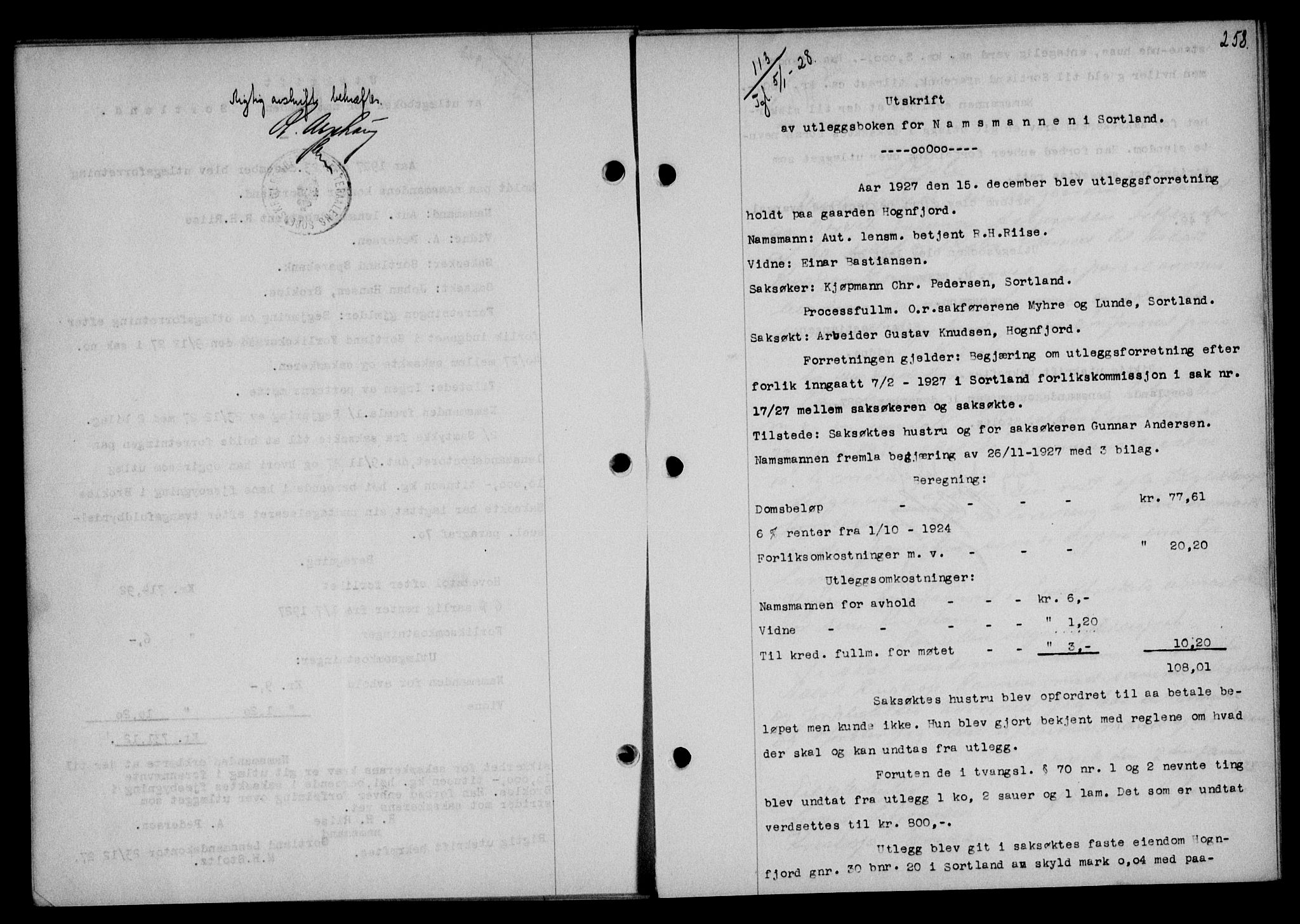 Vesterålen sorenskriveri, SAT/A-4180/1/2/2Ca/L0045: Mortgage book no. 38, 1927-1928, Deed date: 05.01.1928