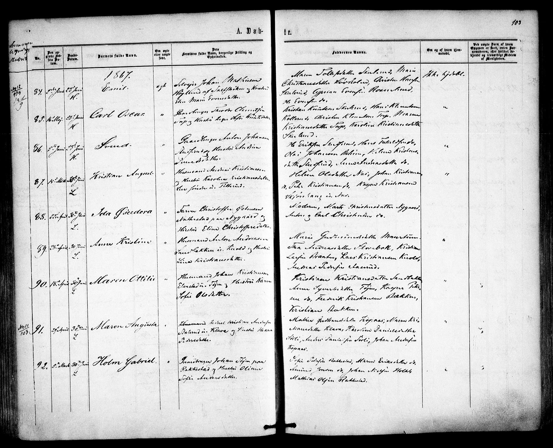 Høland prestekontor Kirkebøker, AV/SAO-A-10346a/F/Fa/L0011: Parish register (official) no. I 11, 1862-1869, p. 103