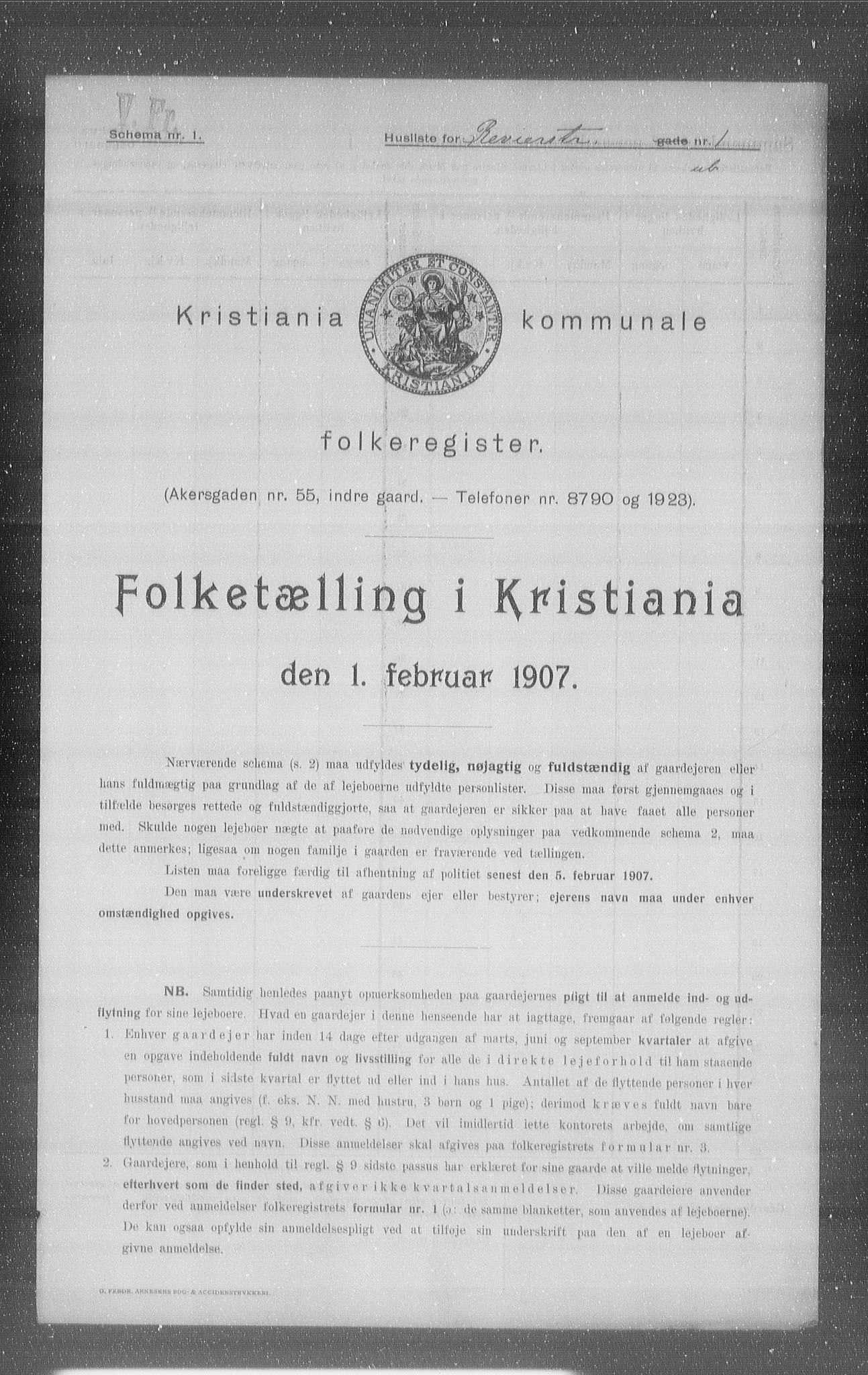 OBA, Municipal Census 1907 for Kristiania, 1907, p. 42267