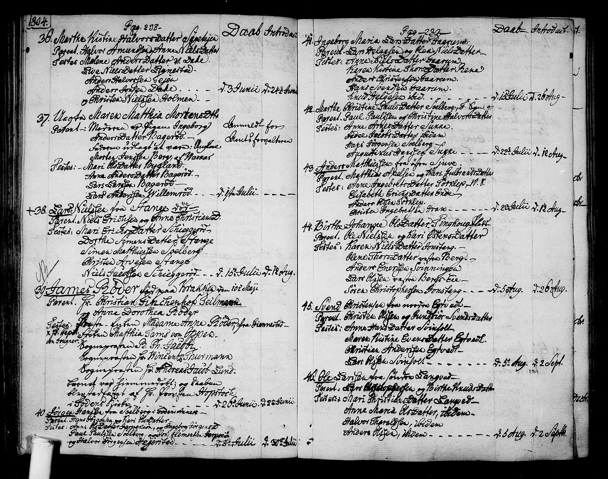 Ramnes kirkebøker, SAKO/A-314/F/Fa/L0003: Parish register (official) no. I 3, 1790-1813, p. 238-239