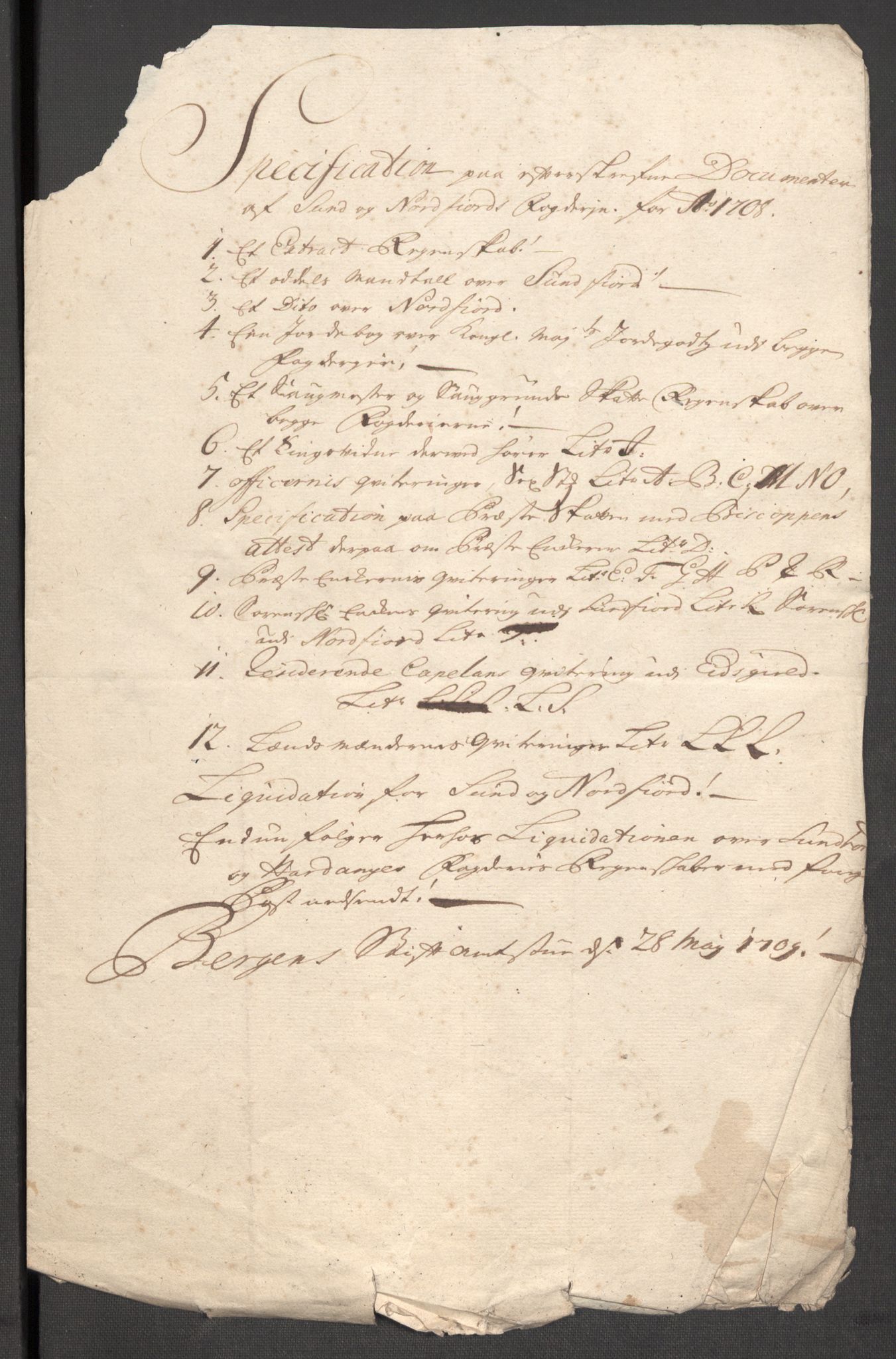 Rentekammeret inntil 1814, Reviderte regnskaper, Fogderegnskap, RA/EA-4092/R53/L3431: Fogderegnskap Sunn- og Nordfjord, 1708, p. 47