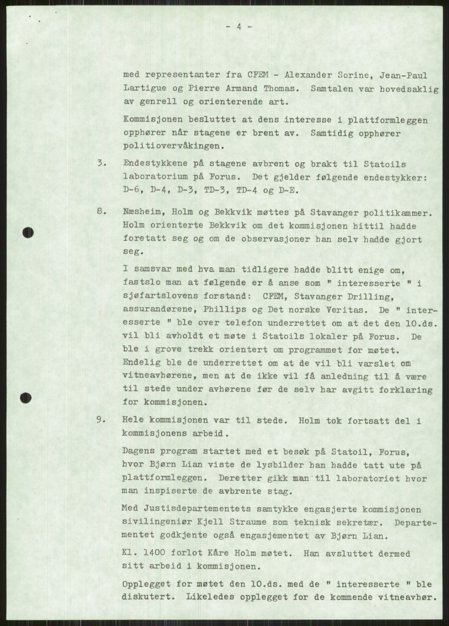 Justisdepartementet, Granskningskommisjonen ved Alexander Kielland-ulykken 27.3.1980, AV/RA-S-1165/D/L0011: 0001 Politiavhør/G Oljedirektoratet (G5)/0003 Møter, beslutninger m.v. vedr. arbeidet til kommisjonen, 1980-1981, p. 920