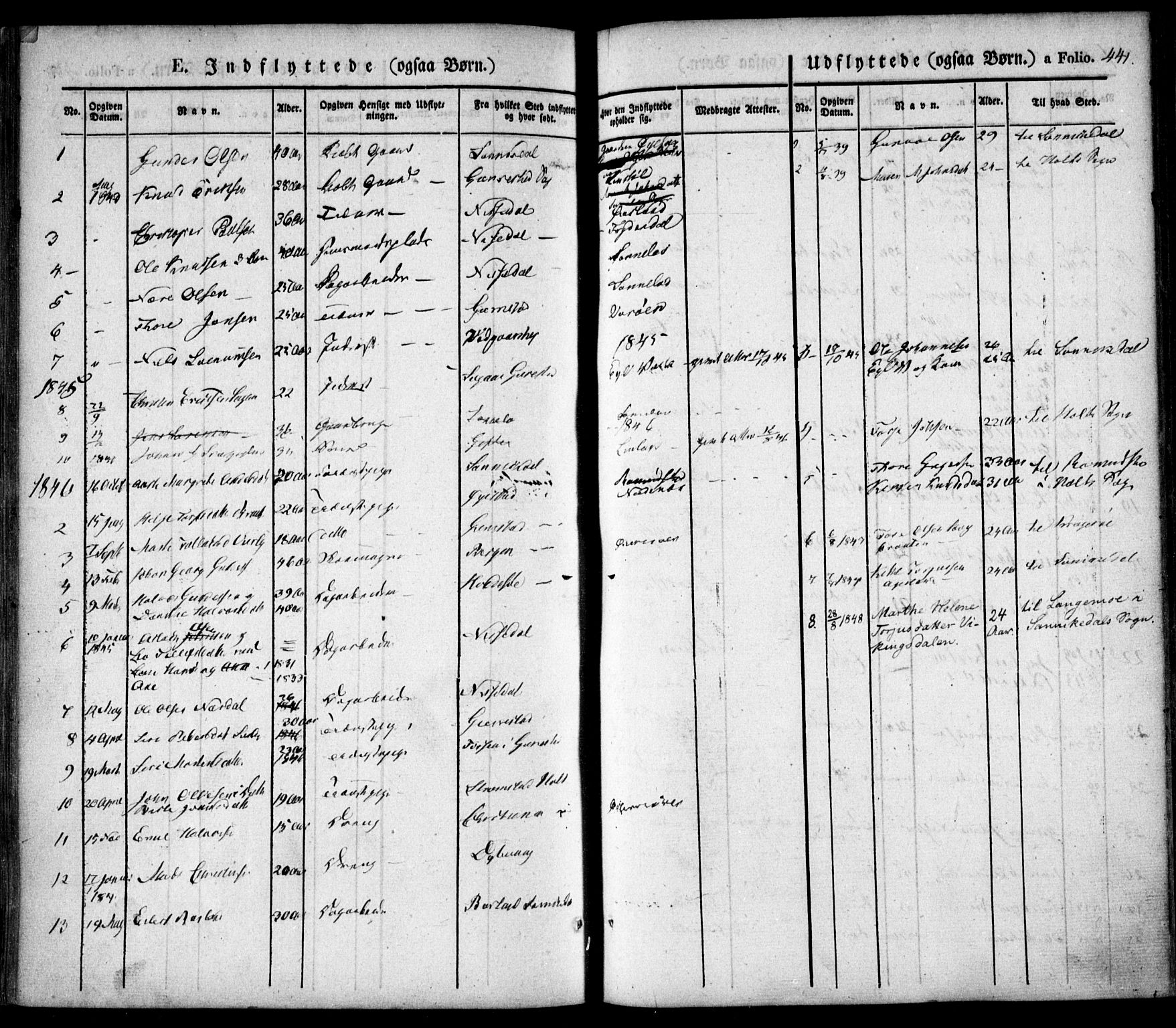 Søndeled sokneprestkontor, SAK/1111-0038/F/Fa/L0002: Parish register (official) no. A 2, 1839-1860, p. 441